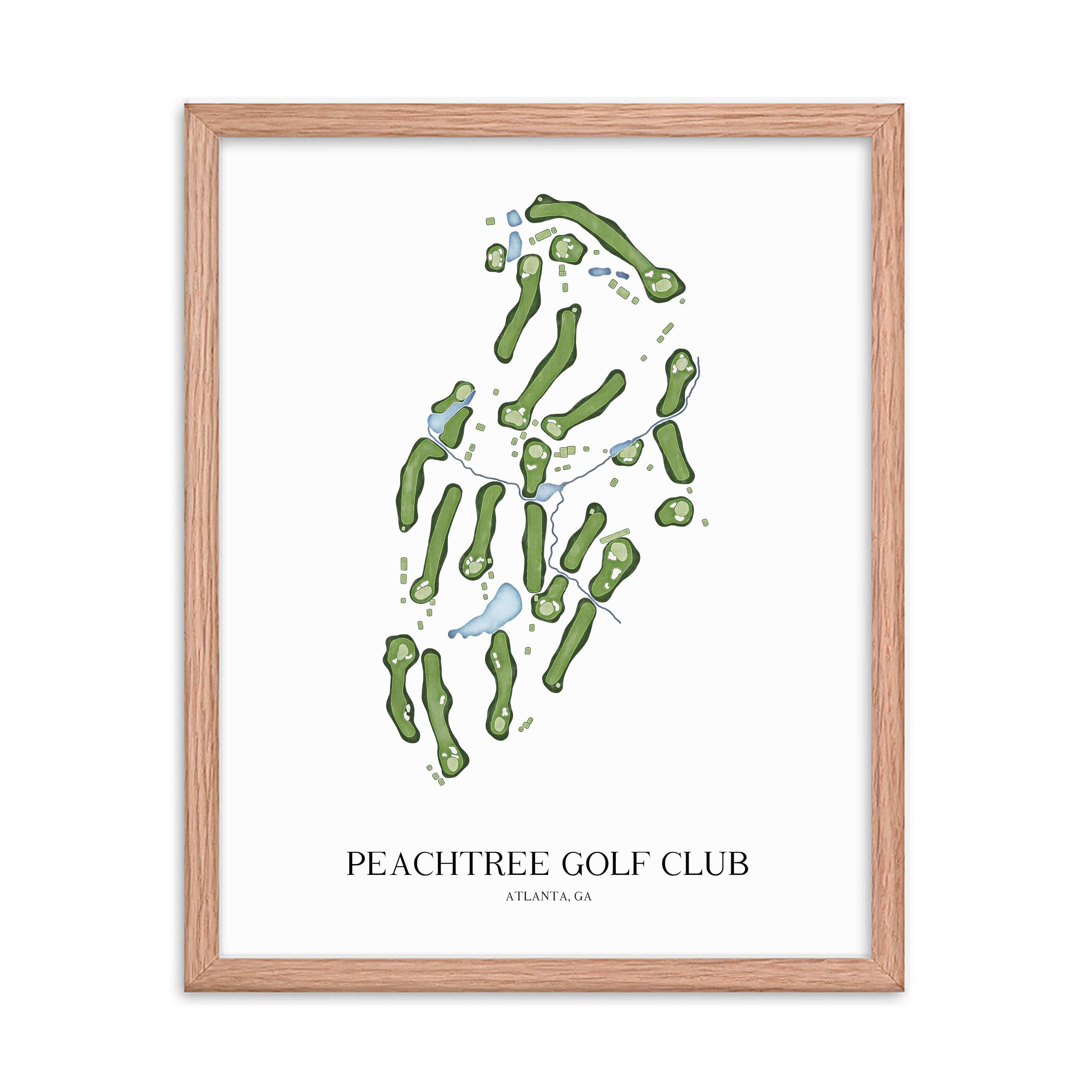 The 19th Hole Golf Shop - Golf Course Prints - Peachtree Golf Club Golf Course Map Golf Map