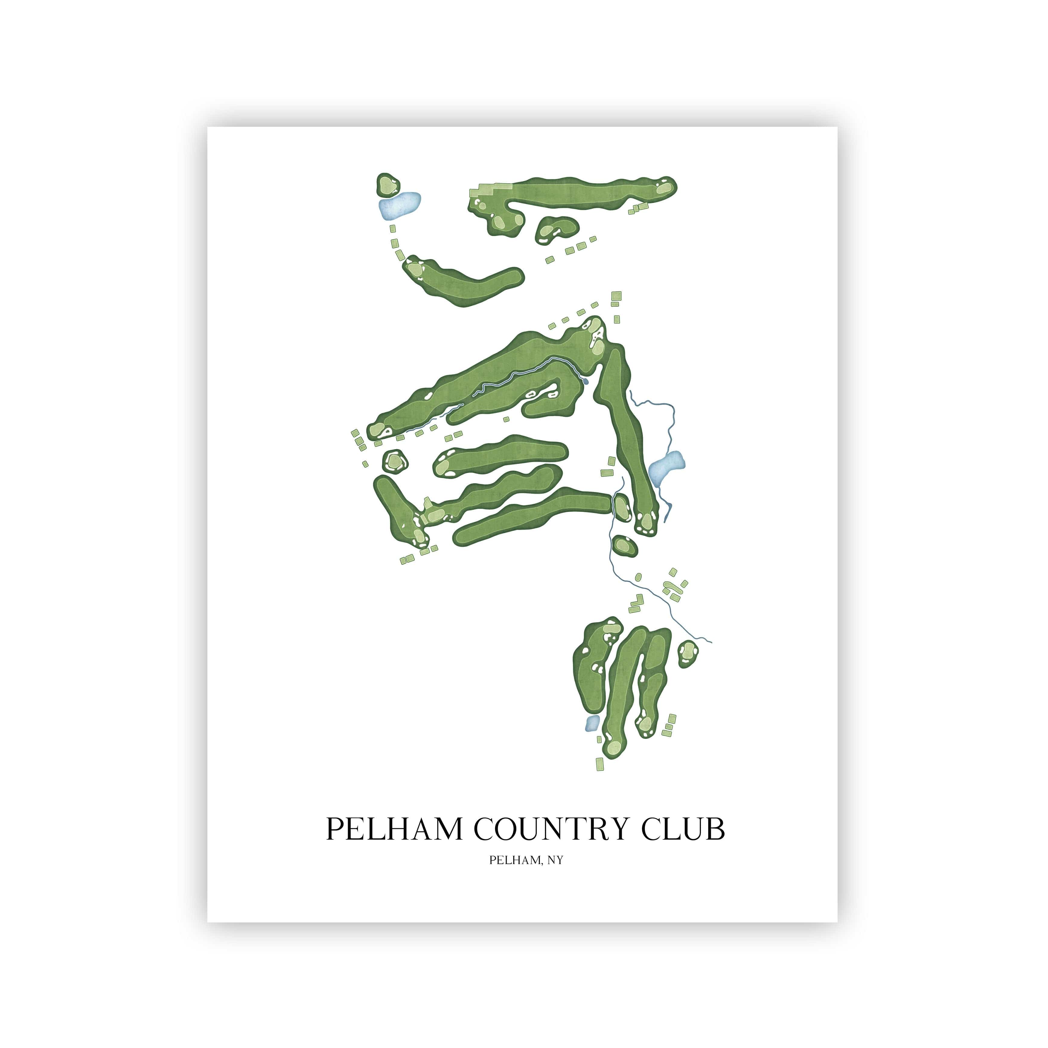 The 19th Hole Golf Shop - Golf Course Prints - Pelham Country Club Golf Course Map Golf Map