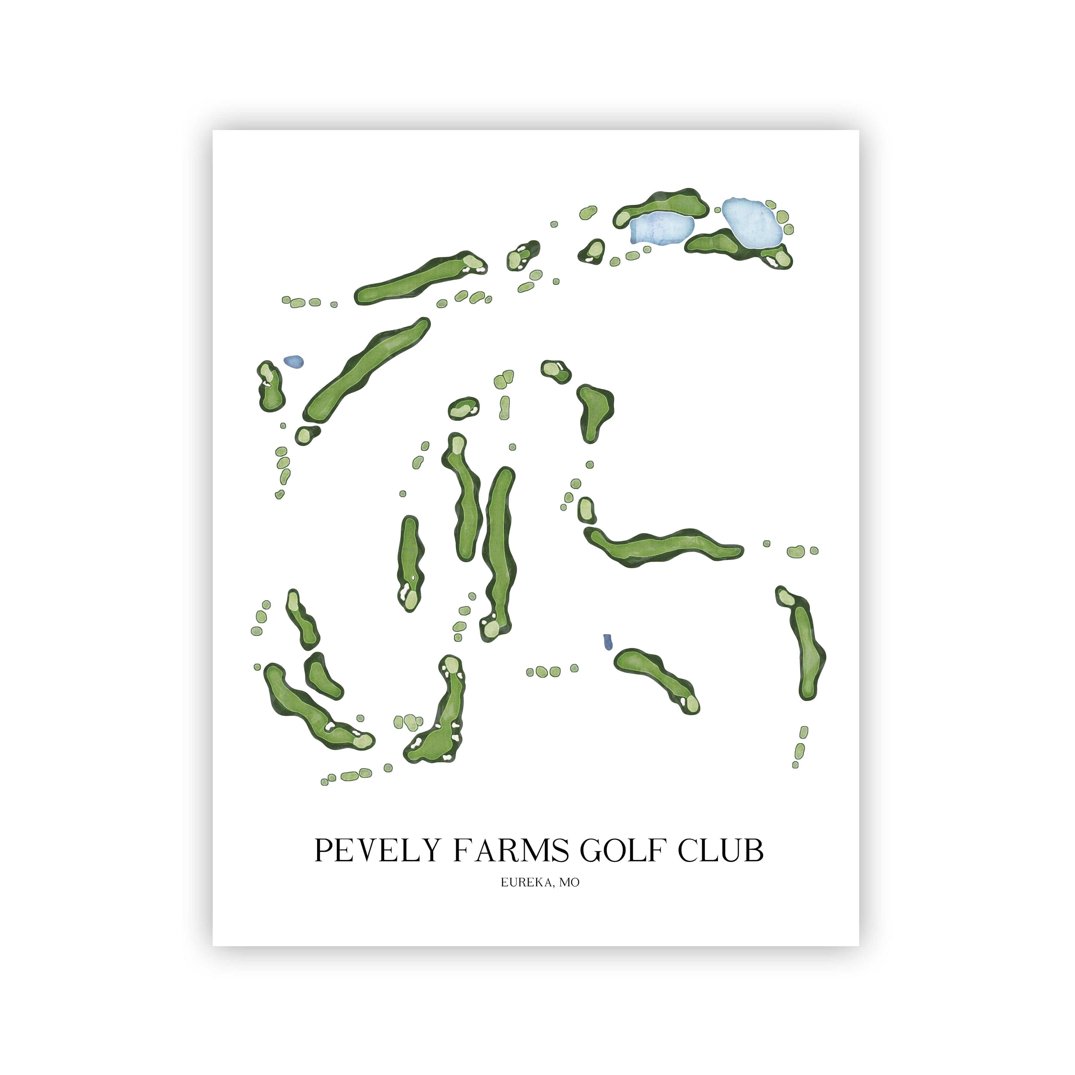 The 19th Hole Golf Shop - Golf Course Prints - Pevely Farms Golf Club Golf Course Map Golf Map