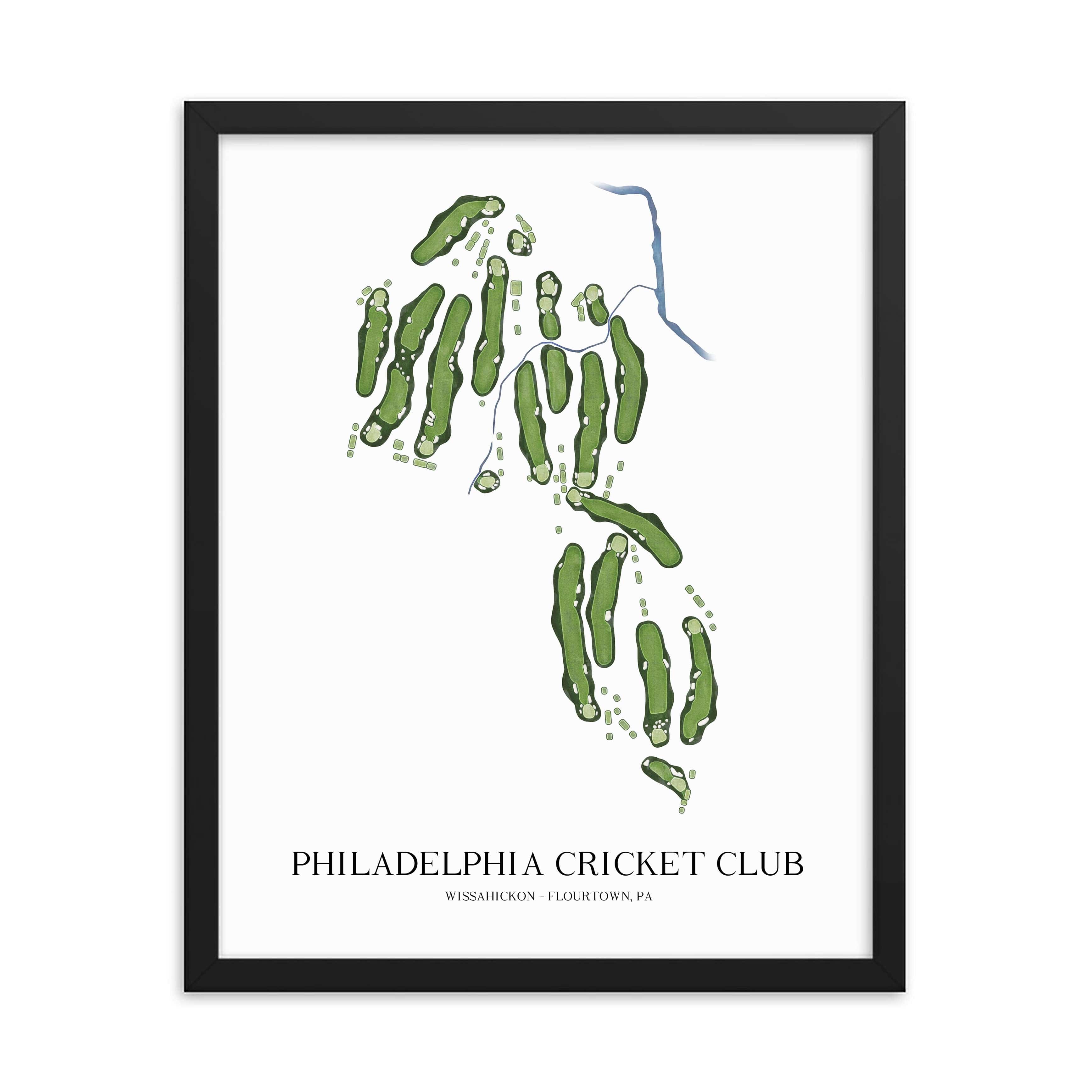 The 19th Hole Golf Shop - Golf Course Prints - Philadelphia Cricket Club - Wissahickon Golf Course Map Golf Map