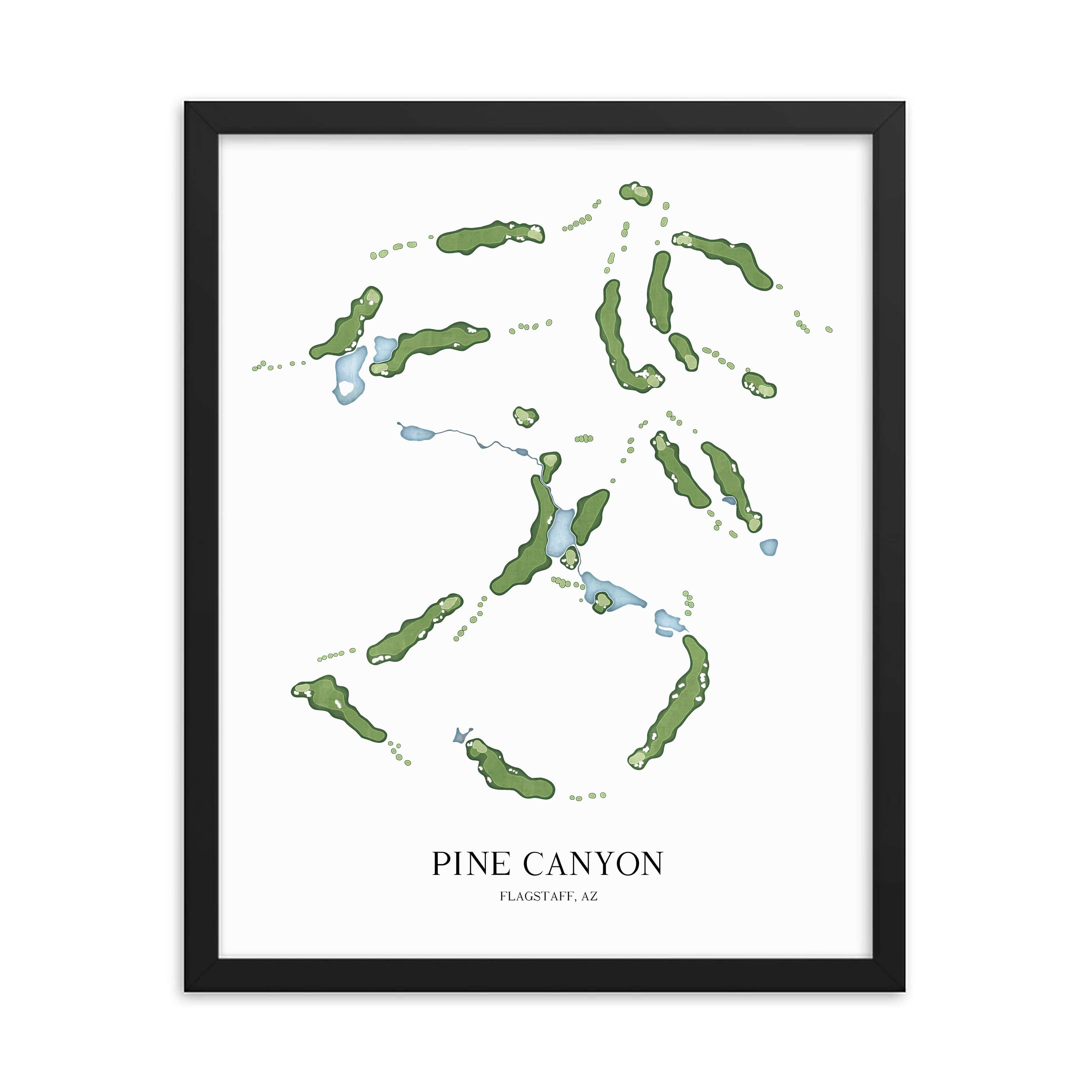 The 19th Hole Golf Shop - Golf Course Prints - Pine Canyon Golf Course Map Golf Map