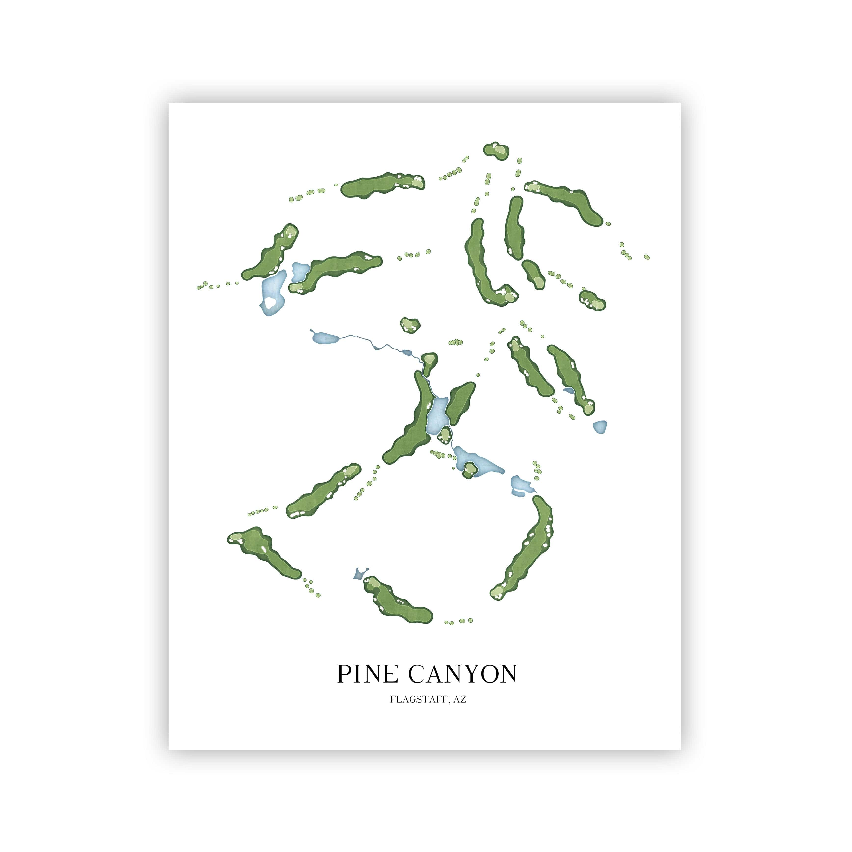 The 19th Hole Golf Shop - Golf Course Prints - Pine Canyon Golf Course Map Golf Map