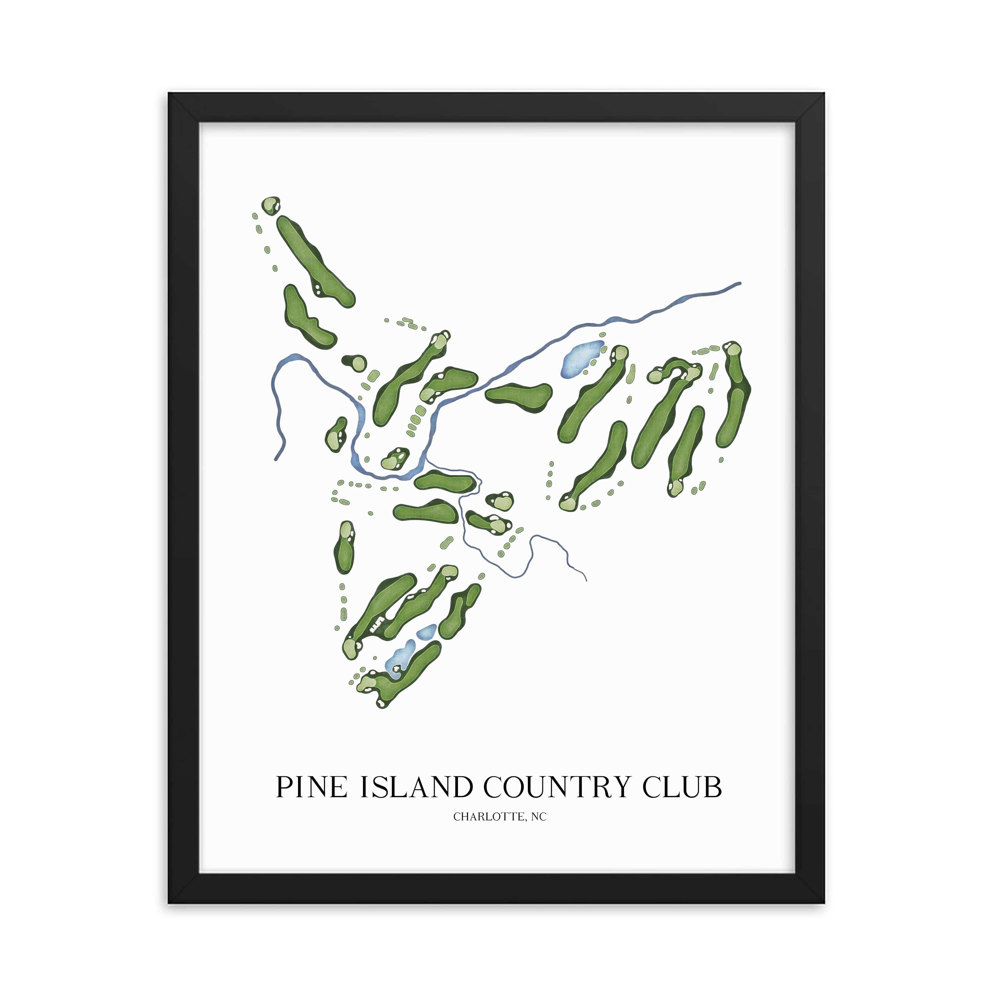 The 19th Hole Golf Shop - Golf Course Prints - Pine Island Country Club Golf Course Map Golf Map