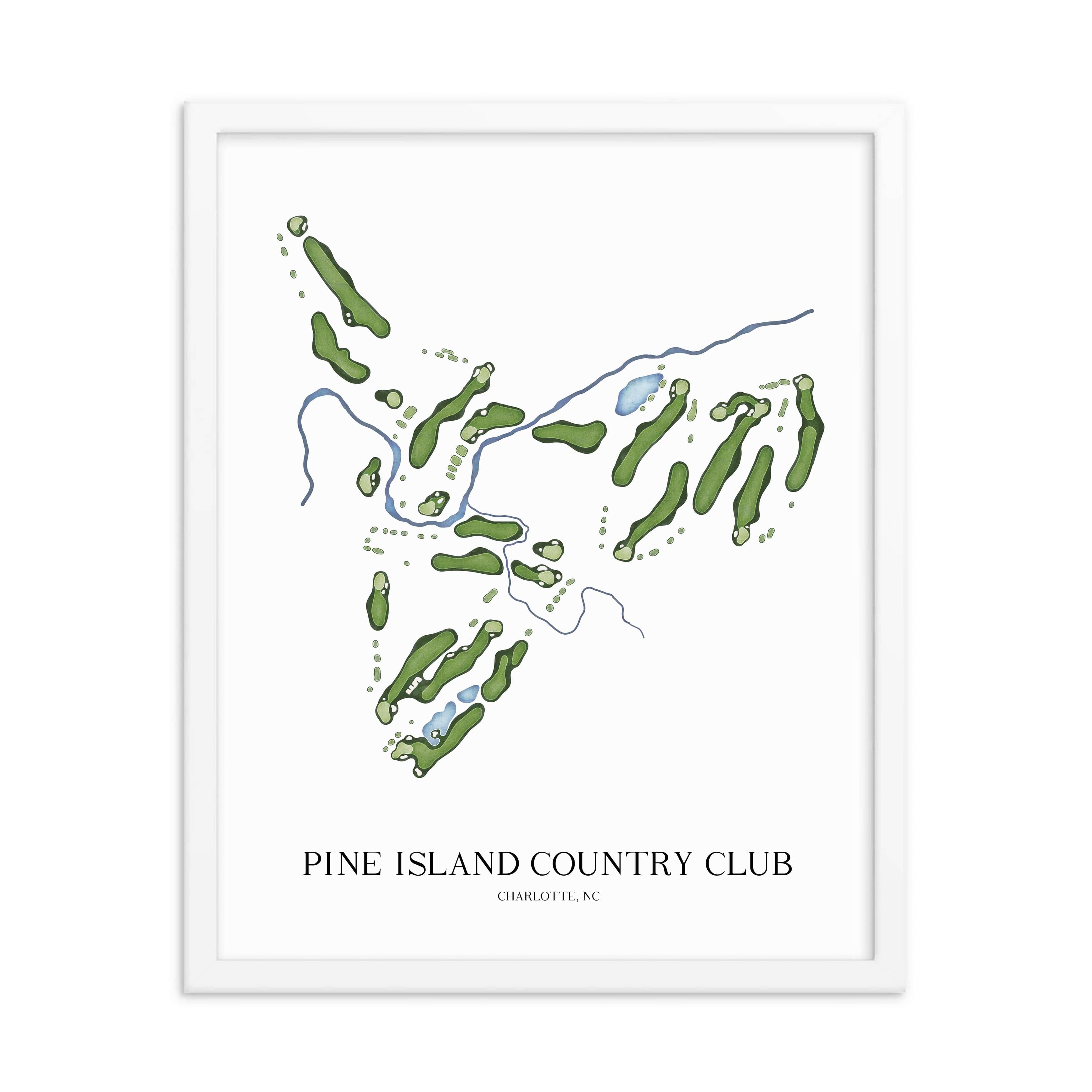 The 19th Hole Golf Shop - Golf Course Prints - Pine Island Country Club Golf Course Map Golf Map