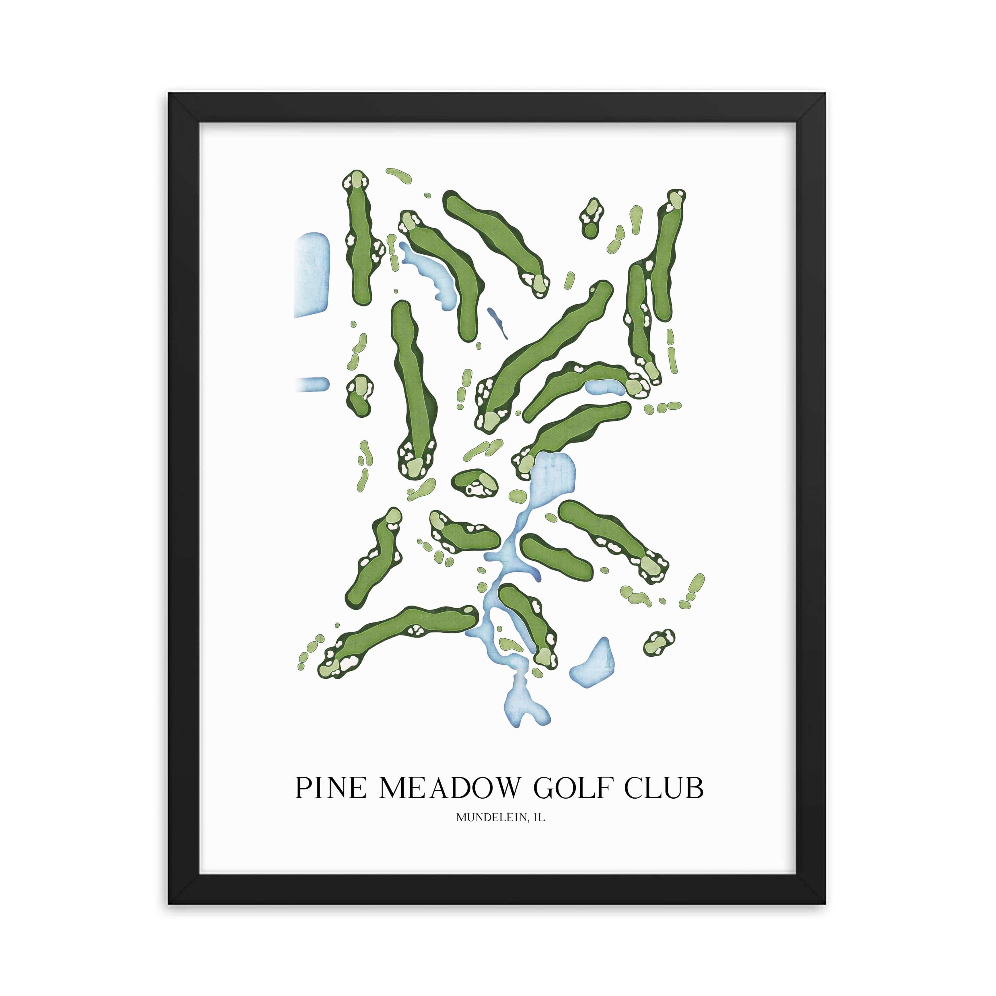 The 19th Hole Golf Shop - Golf Course Prints - Pine Meadow Golf Club Golf Course Map Golf Map