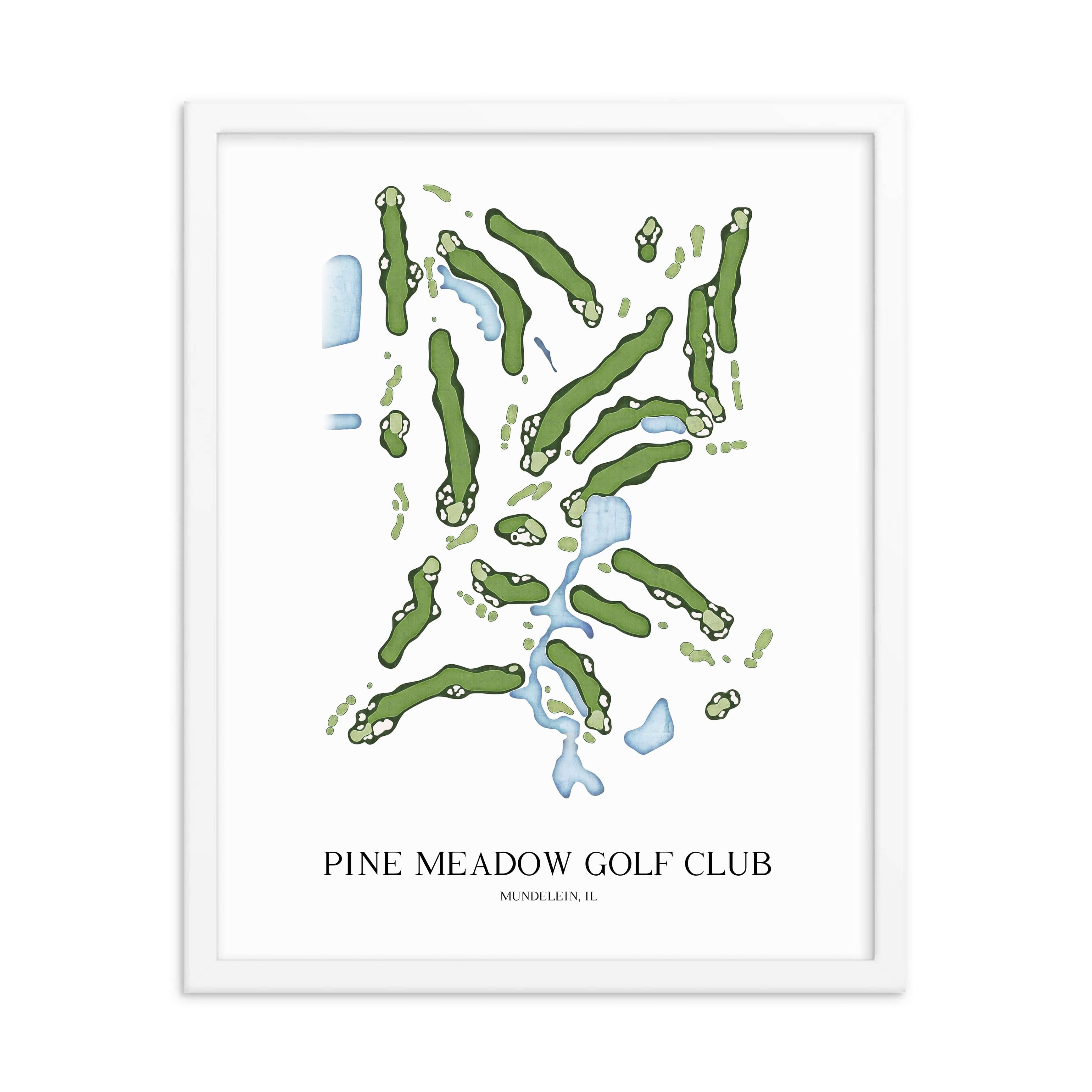 The 19th Hole Golf Shop - Golf Course Prints - Pine Meadow Golf Club Golf Course Map Golf Map