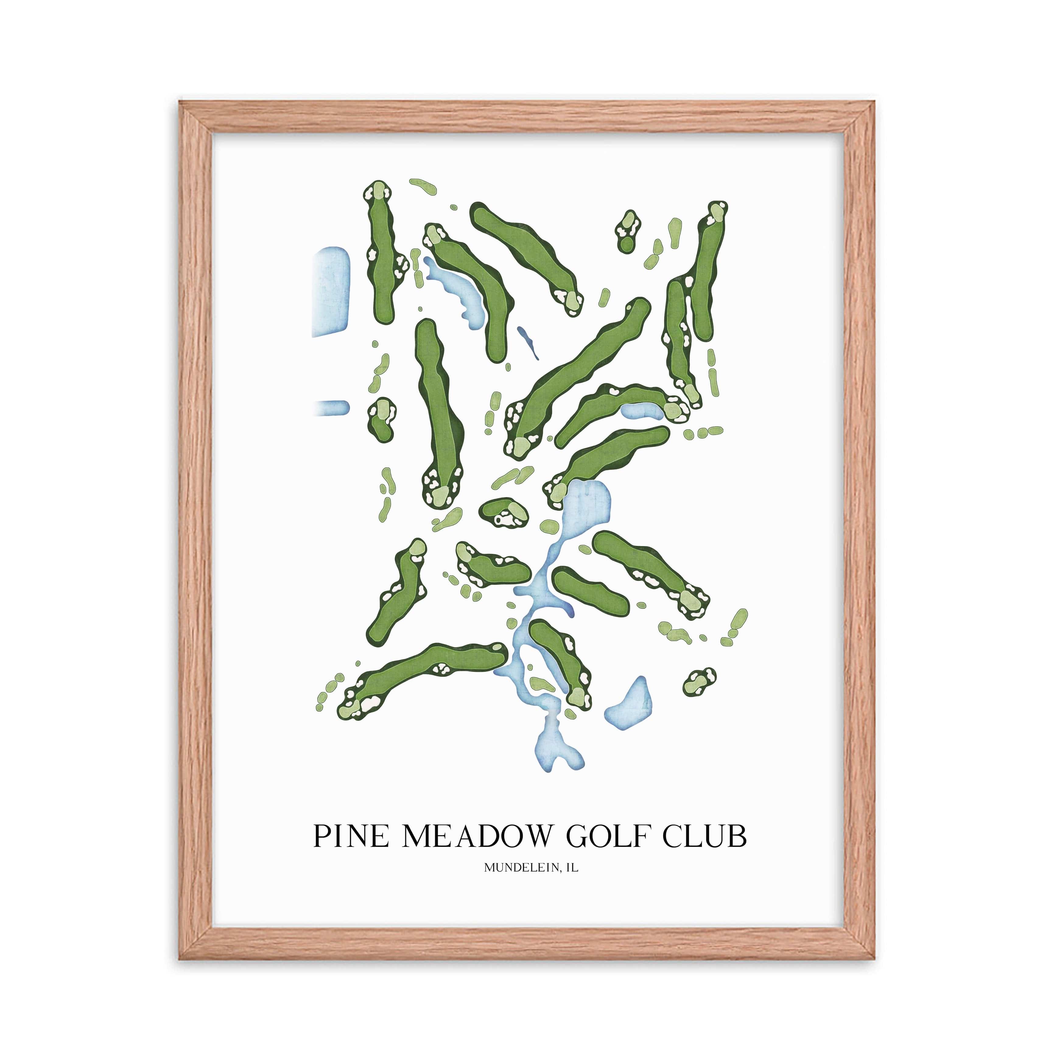 The 19th Hole Golf Shop - Golf Course Prints - Pine Meadow Golf Club Golf Course Map Golf Map