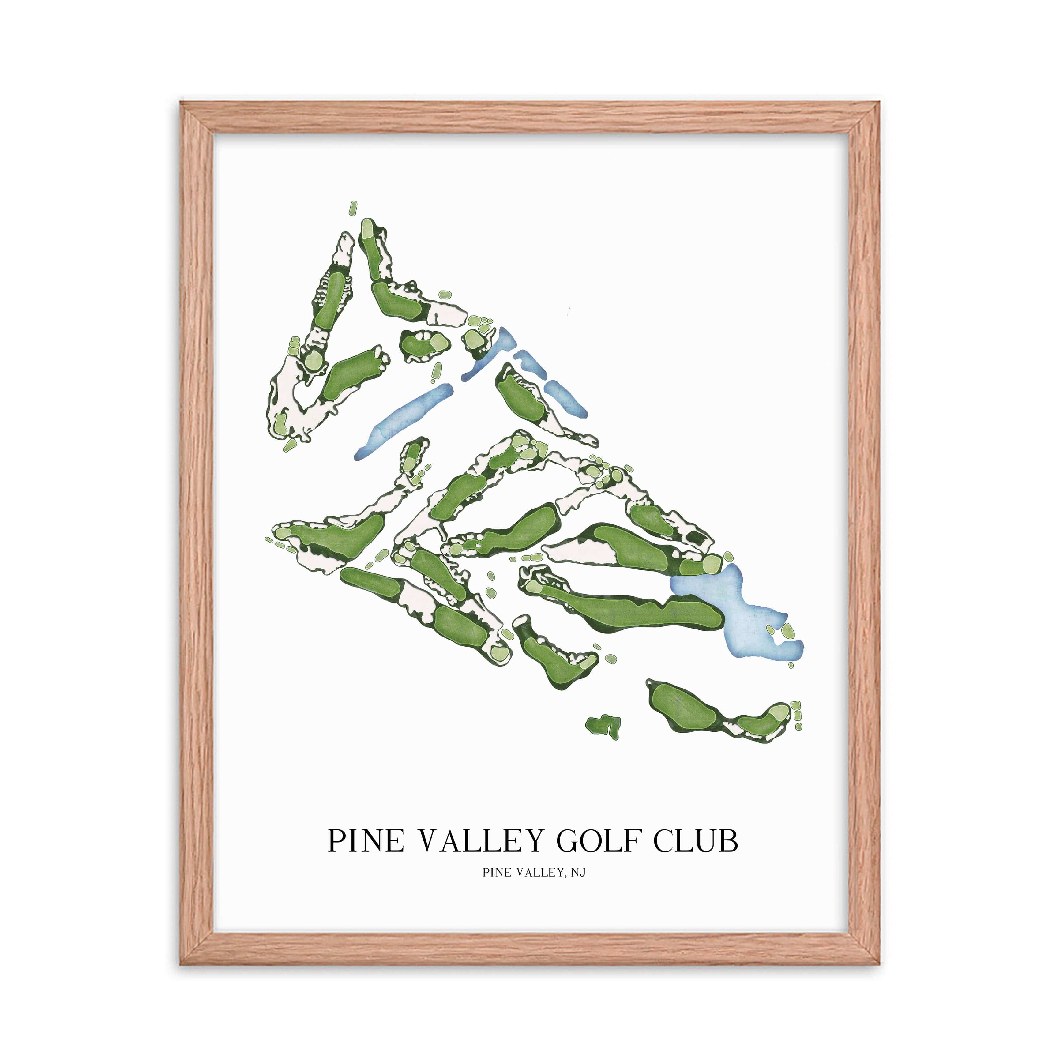 The 19th Hole Golf Shop - Golf Course Prints - Pine Valley Golf Club Golf Course Map Golf Map