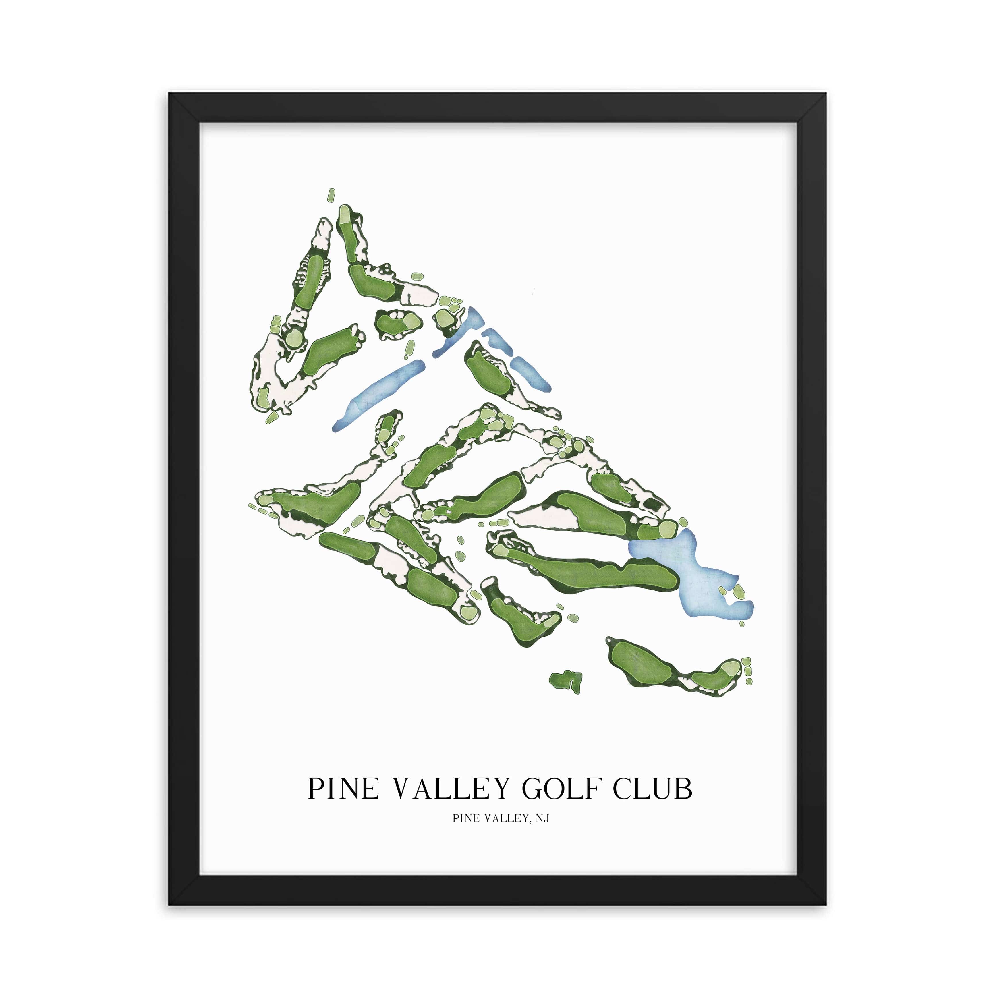 The 19th Hole Golf Shop - Golf Course Prints - Pine Valley Golf Club Golf Course Map Golf Map