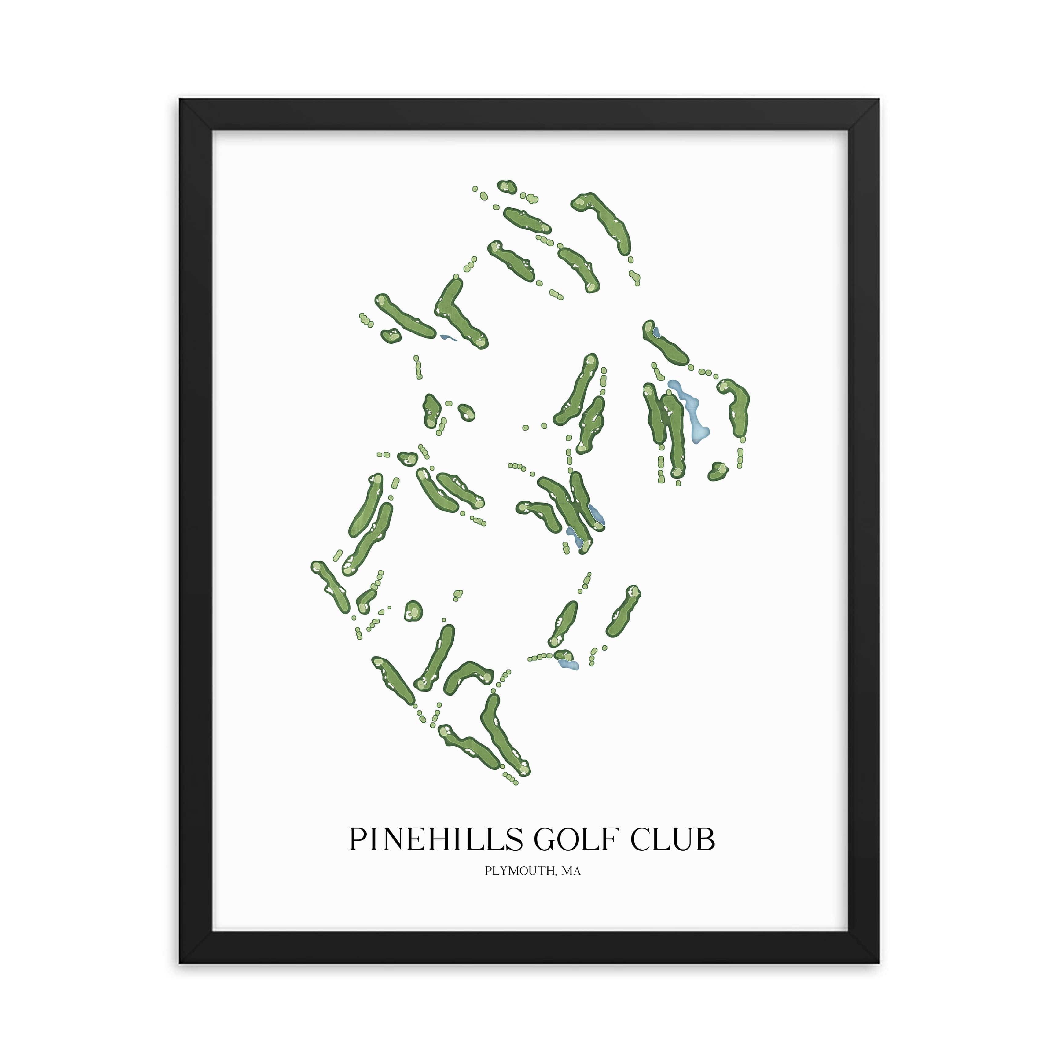 The 19th Hole Golf Shop - Golf Course Prints - Pinehills Golf Club Golf Course Map Golf Map