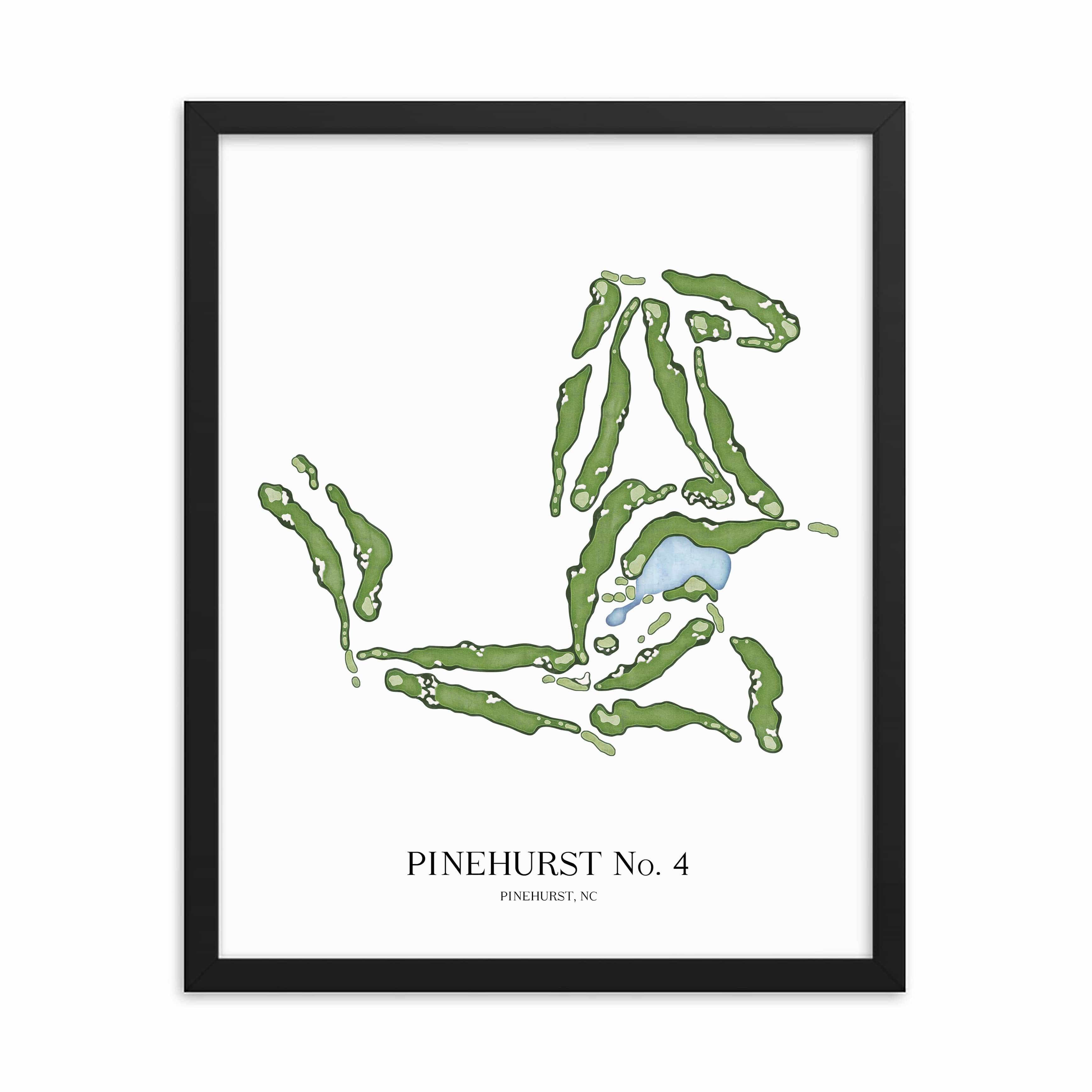 The 19th Hole Golf Shop - Golf Course Prints - Pinehurst No. 4 Golf Course Map Golf Map