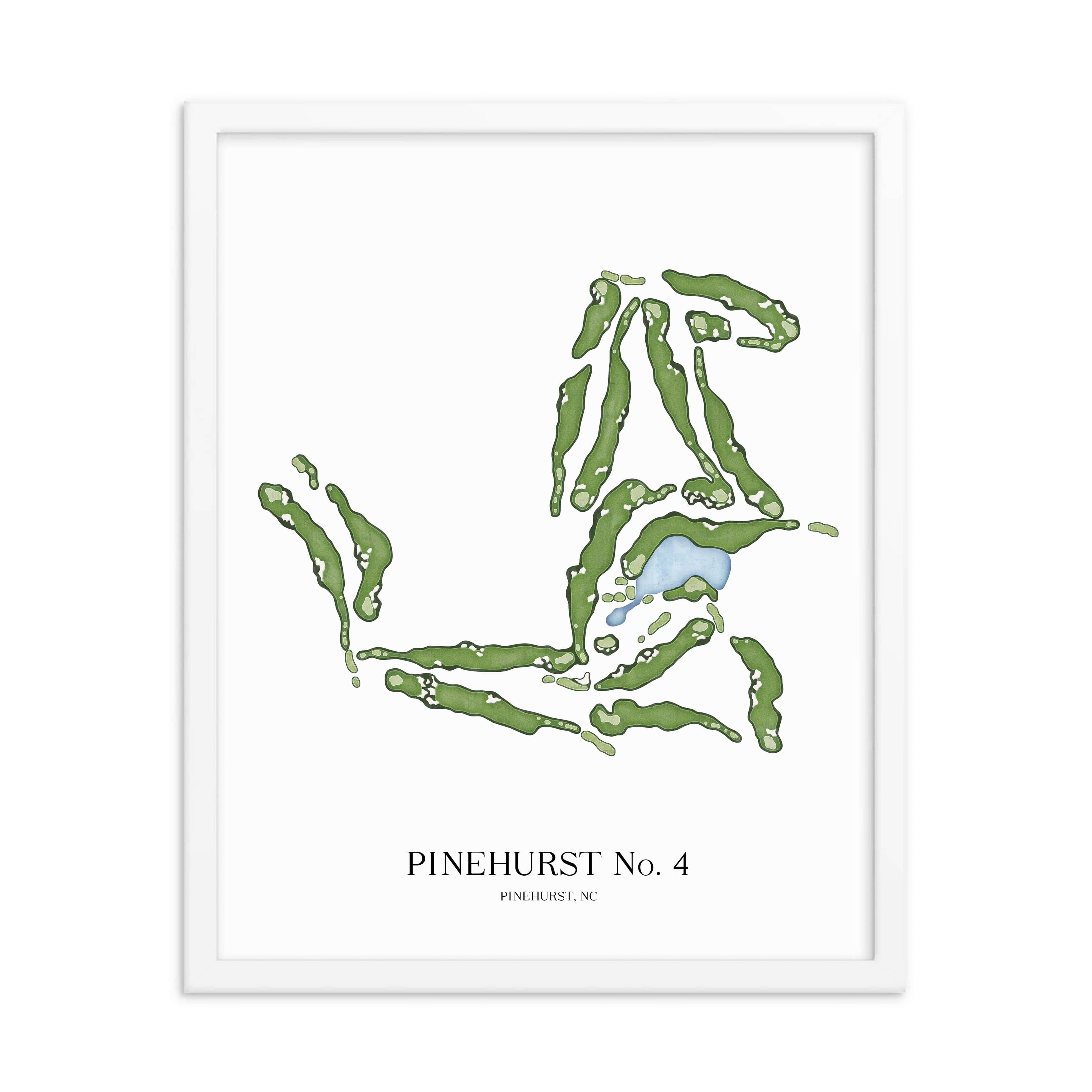 The 19th Hole Golf Shop - Golf Course Prints - Pinehurst No. 4 Golf Course Map Golf Map