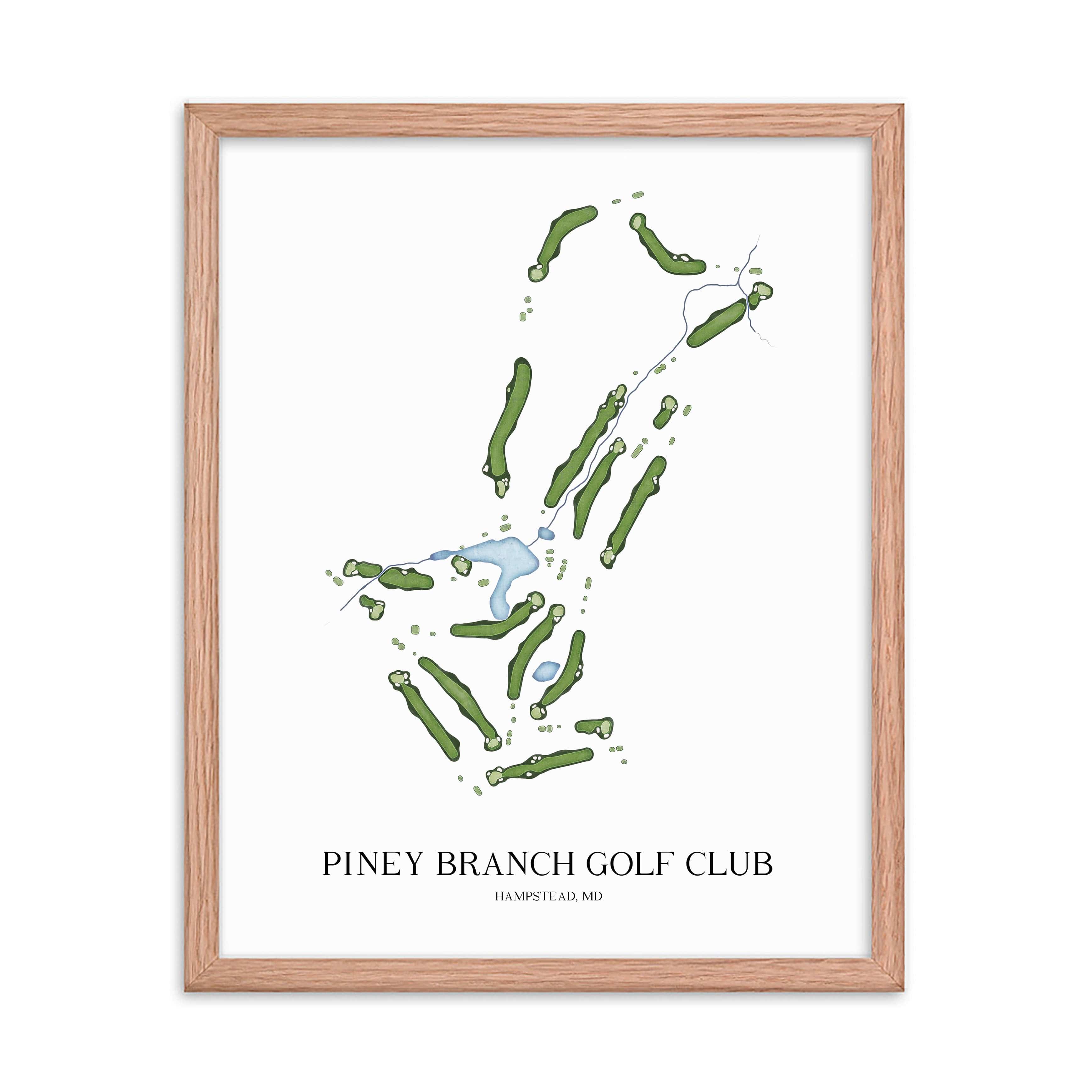The 19th Hole Golf Shop - Golf Course Prints - Piney Branch Golf Club Golf Course Map Golf Map