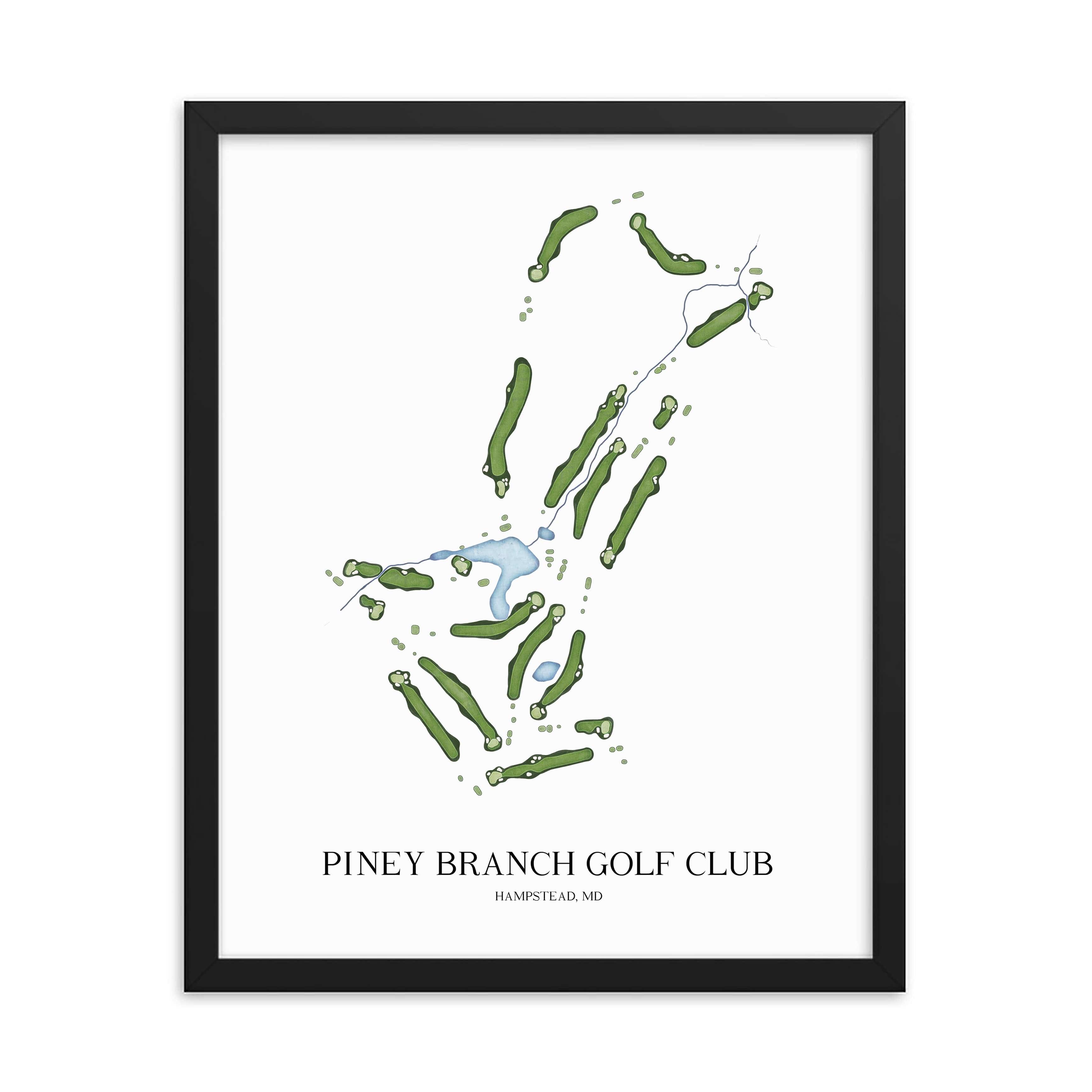 The 19th Hole Golf Shop - Golf Course Prints - Piney Branch Golf Club Golf Course Map Golf Map