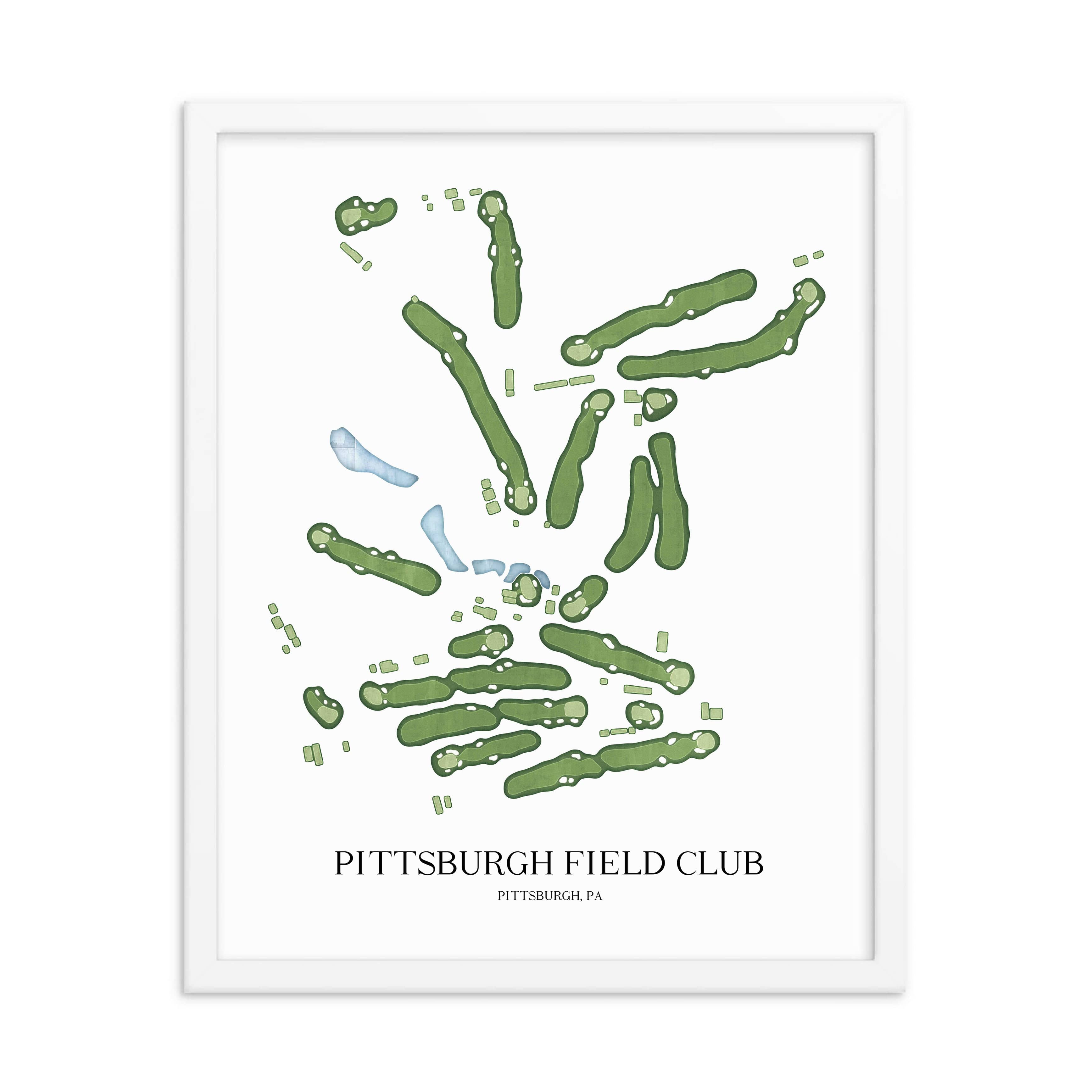 The 19th Hole Golf Shop - Golf Course Prints - Pittsburgh Field Club Golf Course Map Golf Map