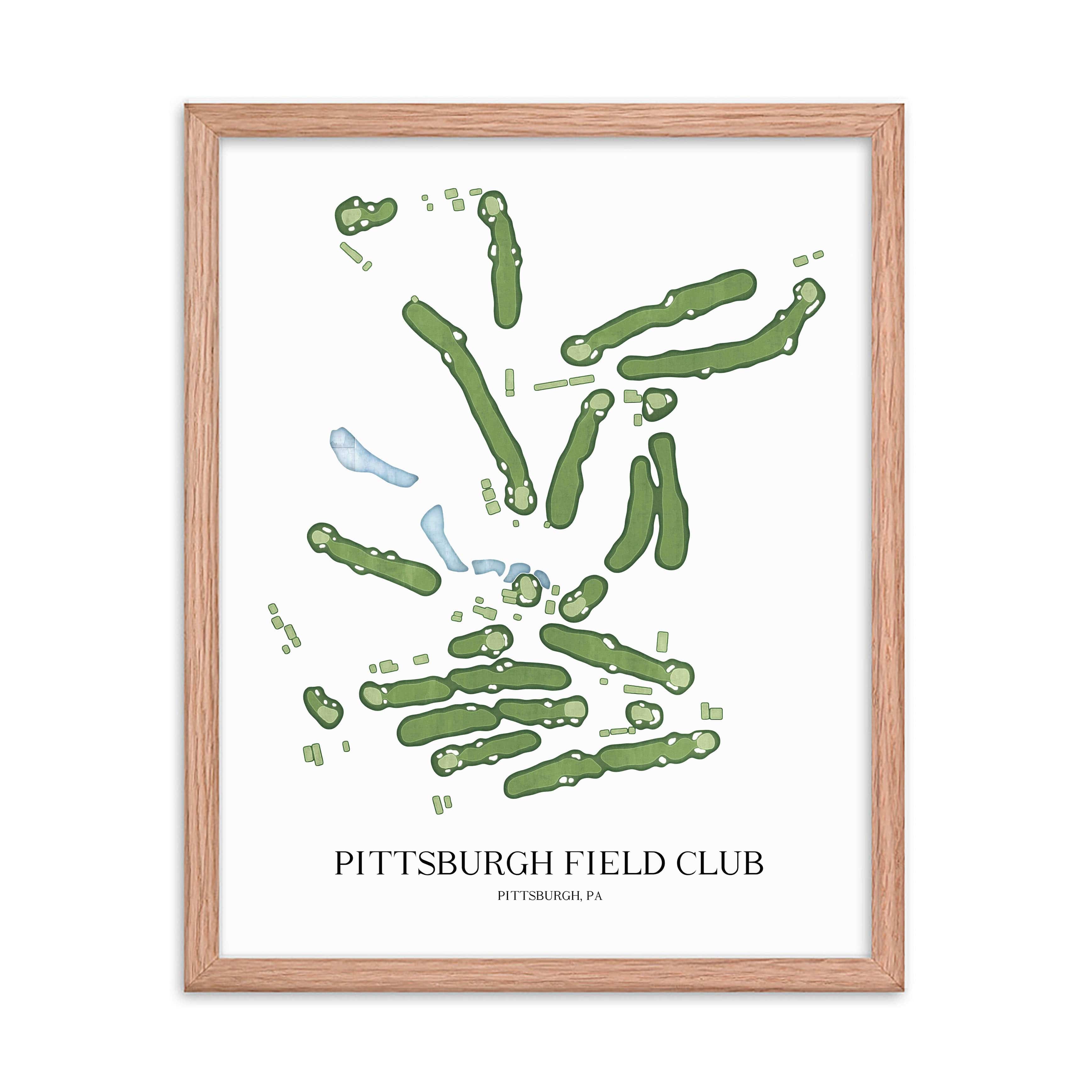 The 19th Hole Golf Shop - Golf Course Prints - Pittsburgh Field Club Golf Course Map Golf Map