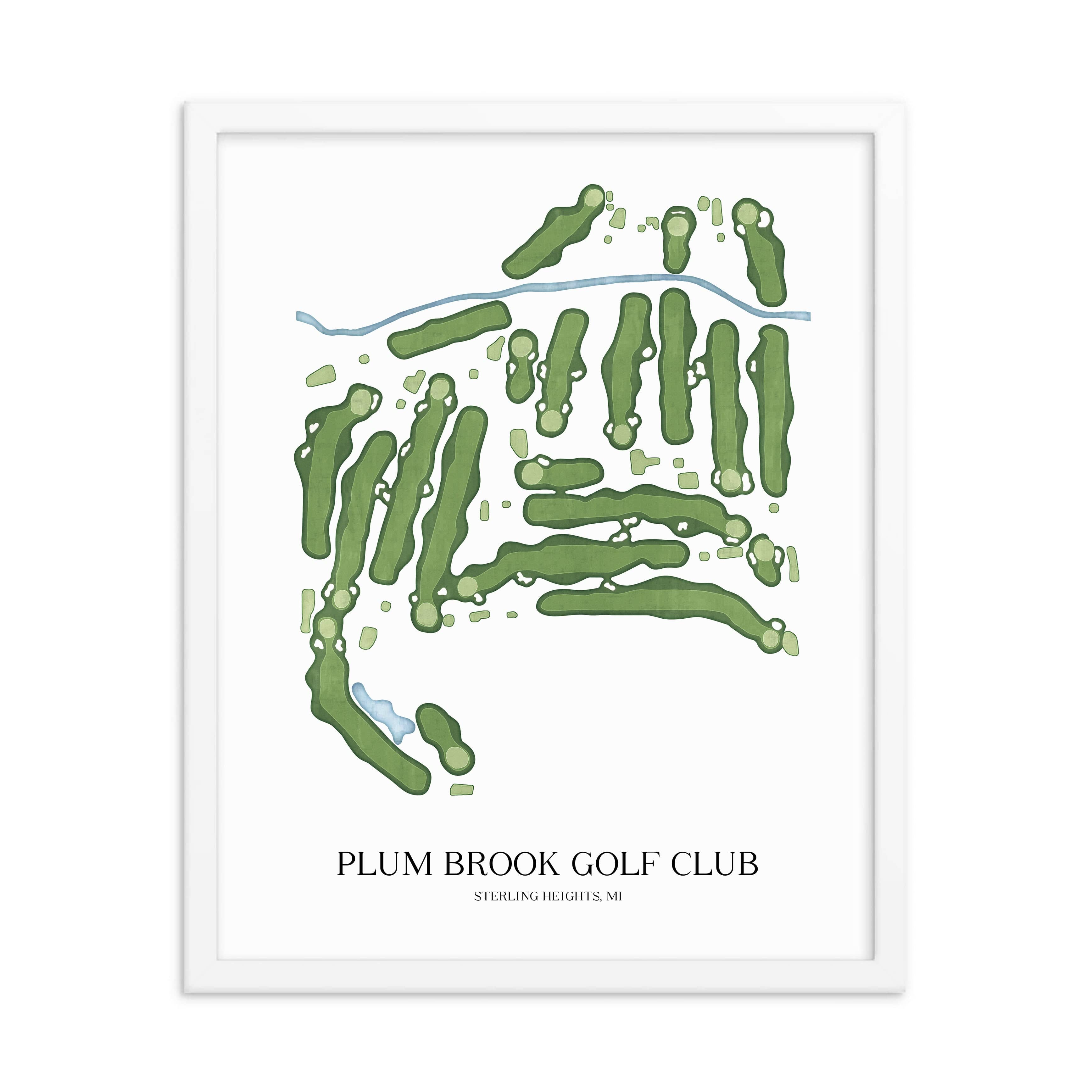 The 19th Hole Golf Shop - Golf Course Prints - Plum Brook Golf Club Golf Course Map Golf Map