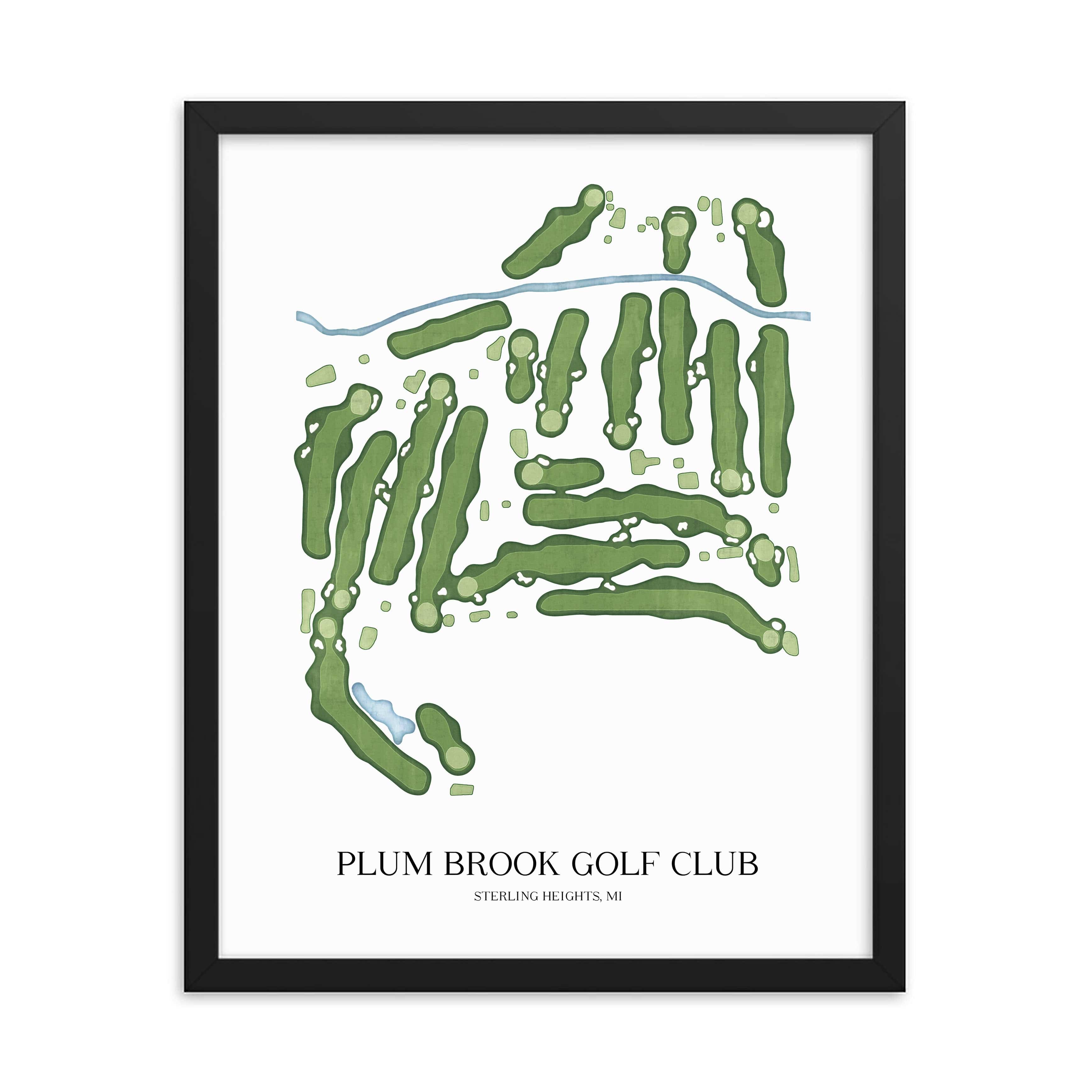 The 19th Hole Golf Shop - Golf Course Prints - Plum Brook Golf Club Golf Course Map Golf Map