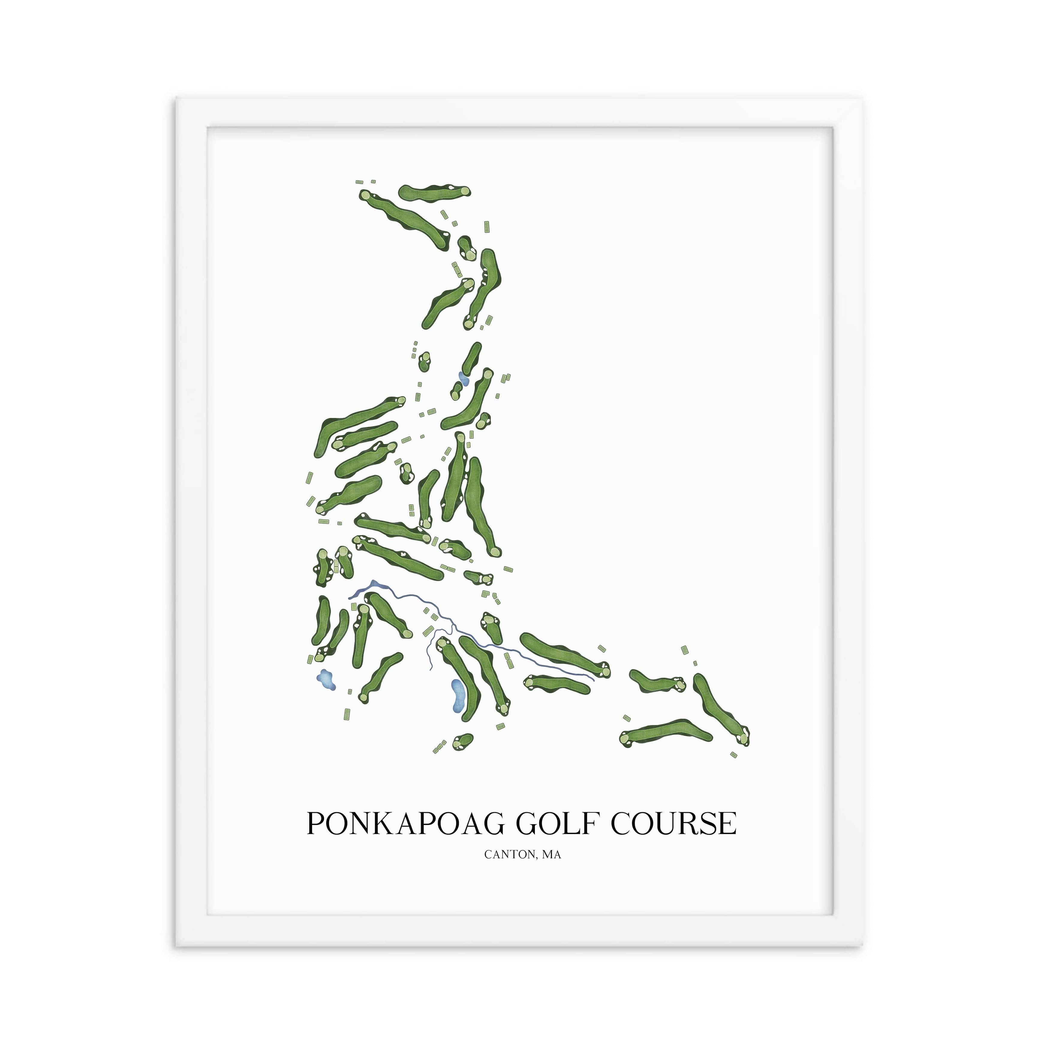 The 19th Hole Golf Shop - Golf Course Prints - Ponkapoag Golf Course Golf Course Map Golf Map