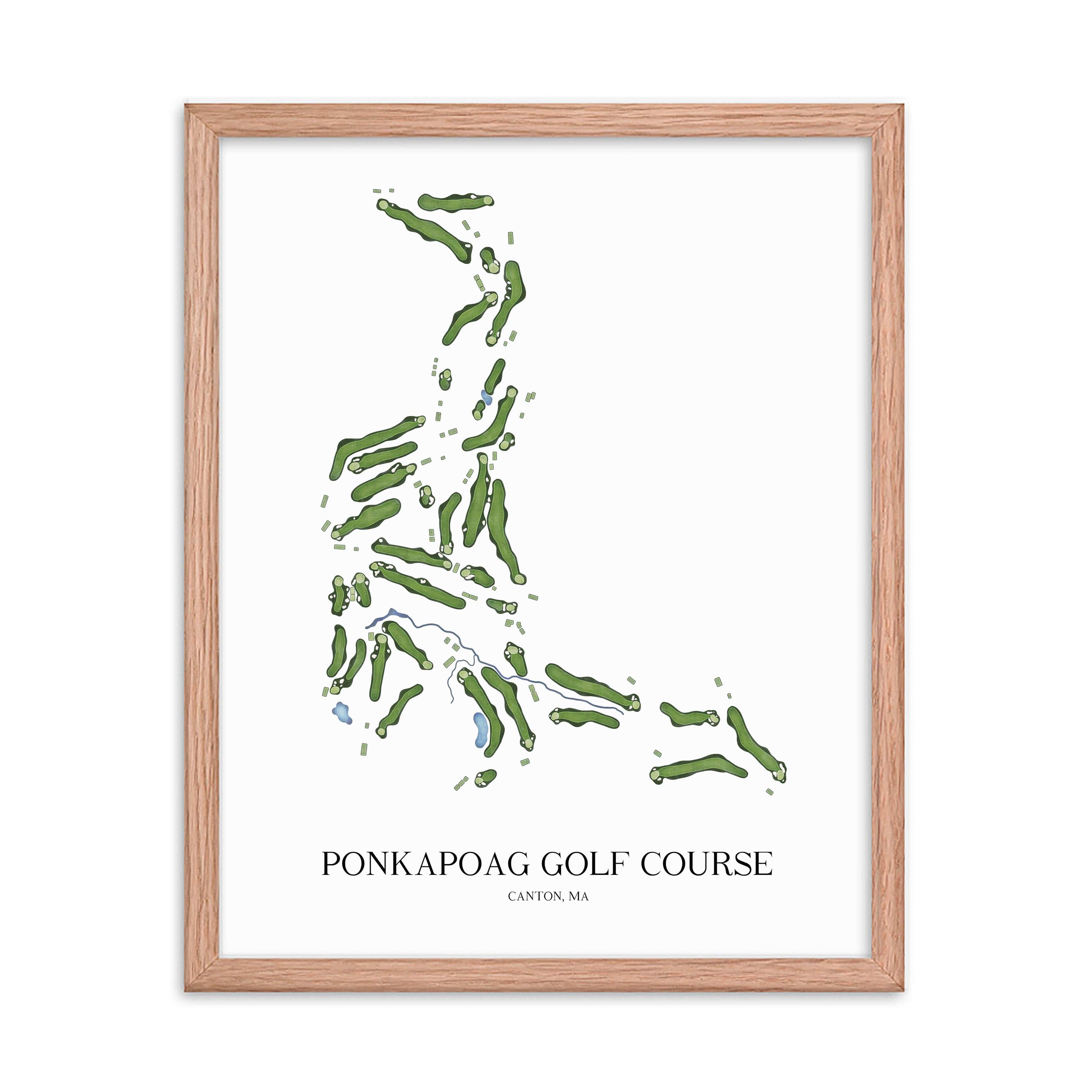 The 19th Hole Golf Shop - Golf Course Prints - Ponkapoag Golf Course Golf Course Map Golf Map