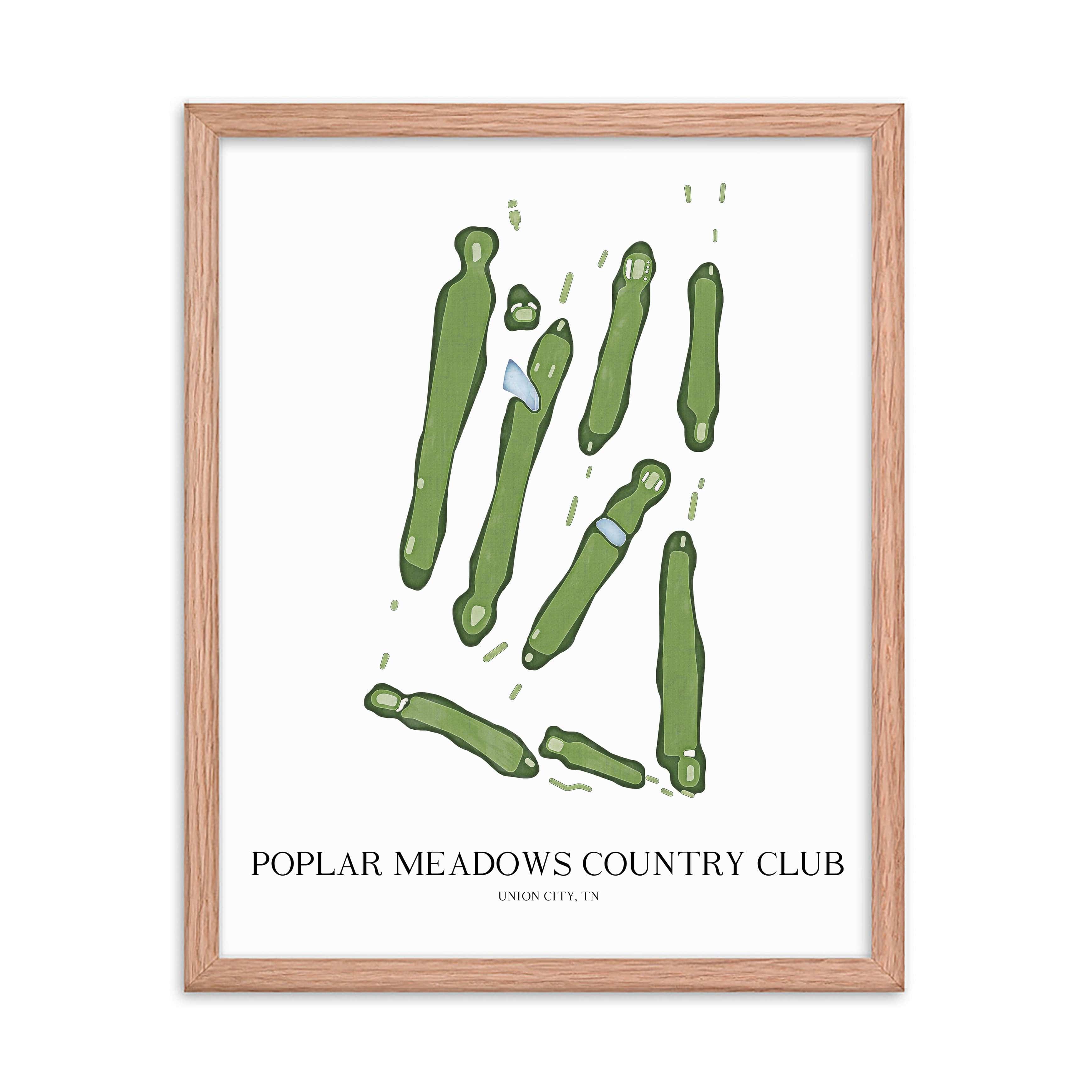 The 19th Hole Golf Shop - Golf Course Prints - Poplar Meadows Country Club Golf Course Map Golf Map