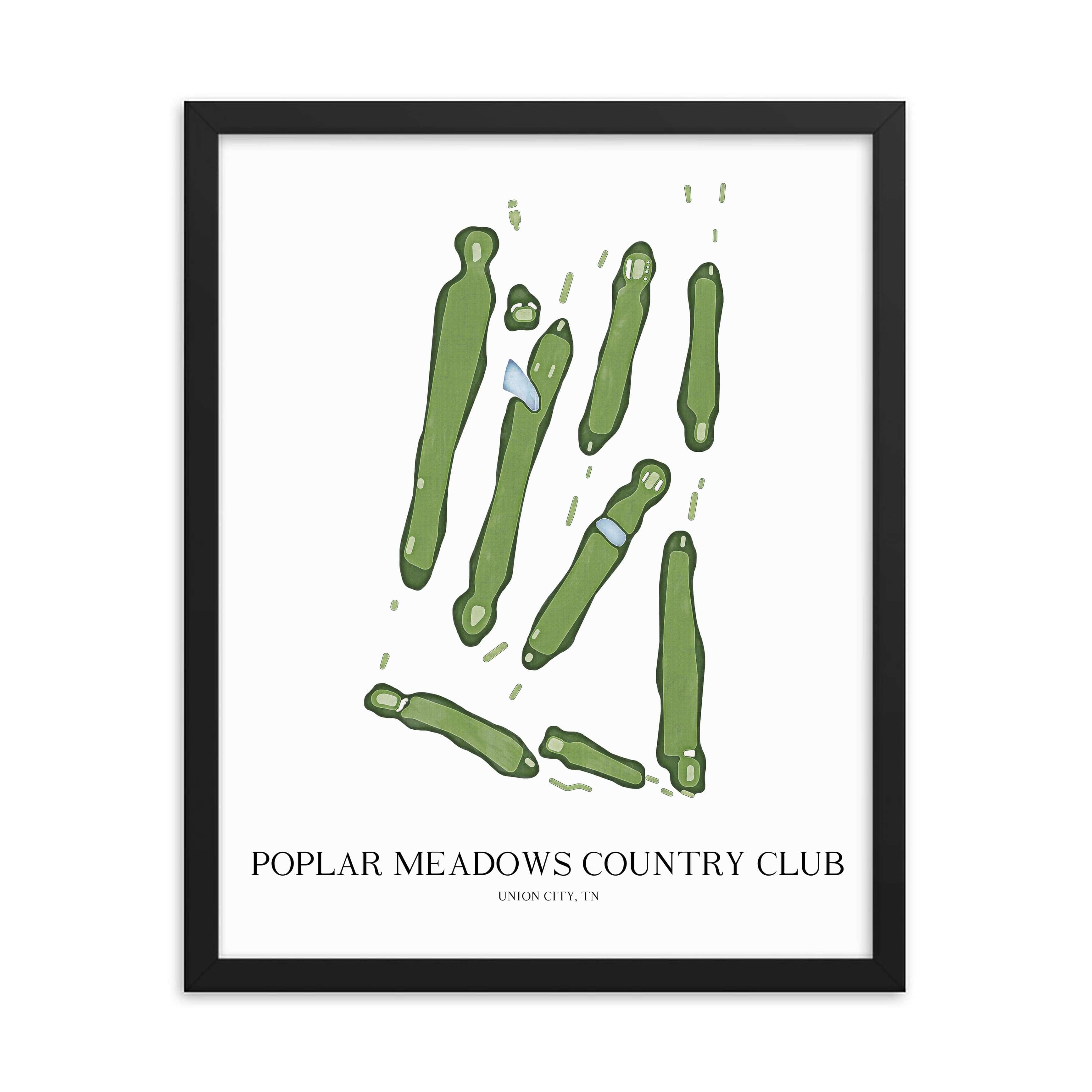 The 19th Hole Golf Shop - Golf Course Prints - Poplar Meadows Country Club Golf Course Map Golf Map
