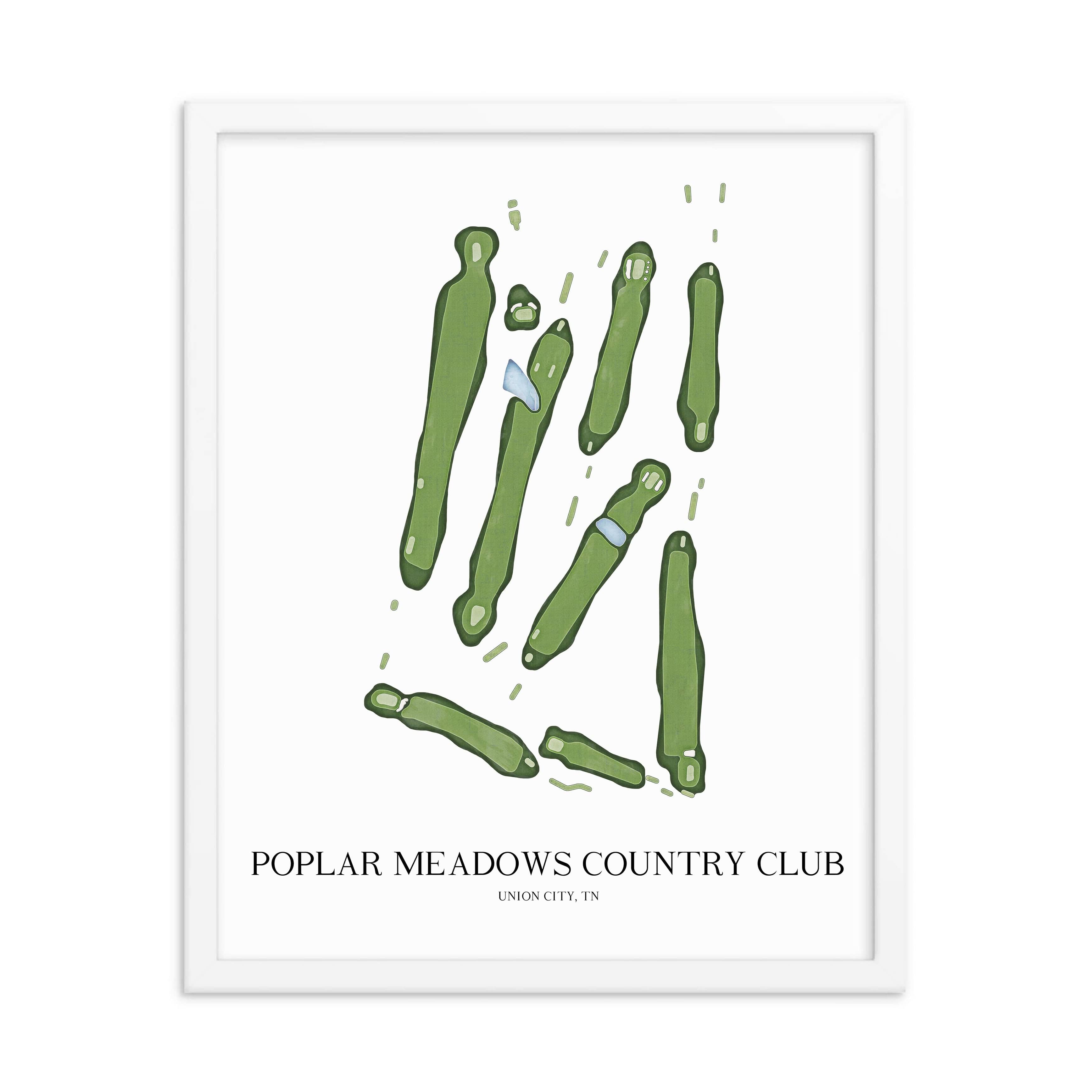 The 19th Hole Golf Shop - Golf Course Prints - Poplar Meadows Country Club Golf Course Map Golf Map