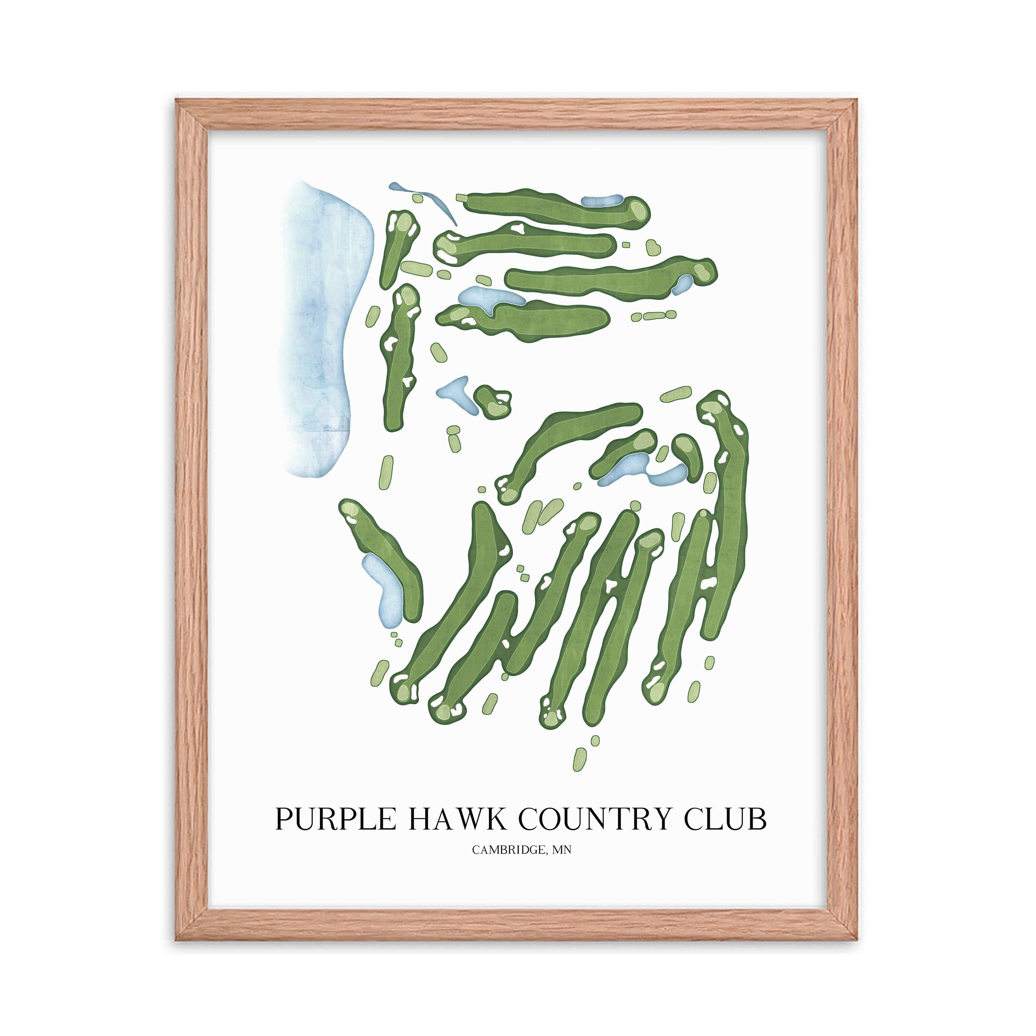 The 19th Hole Golf Shop - Golf Course Prints - Purple Hawk Country Club Golf Course Map Golf Map