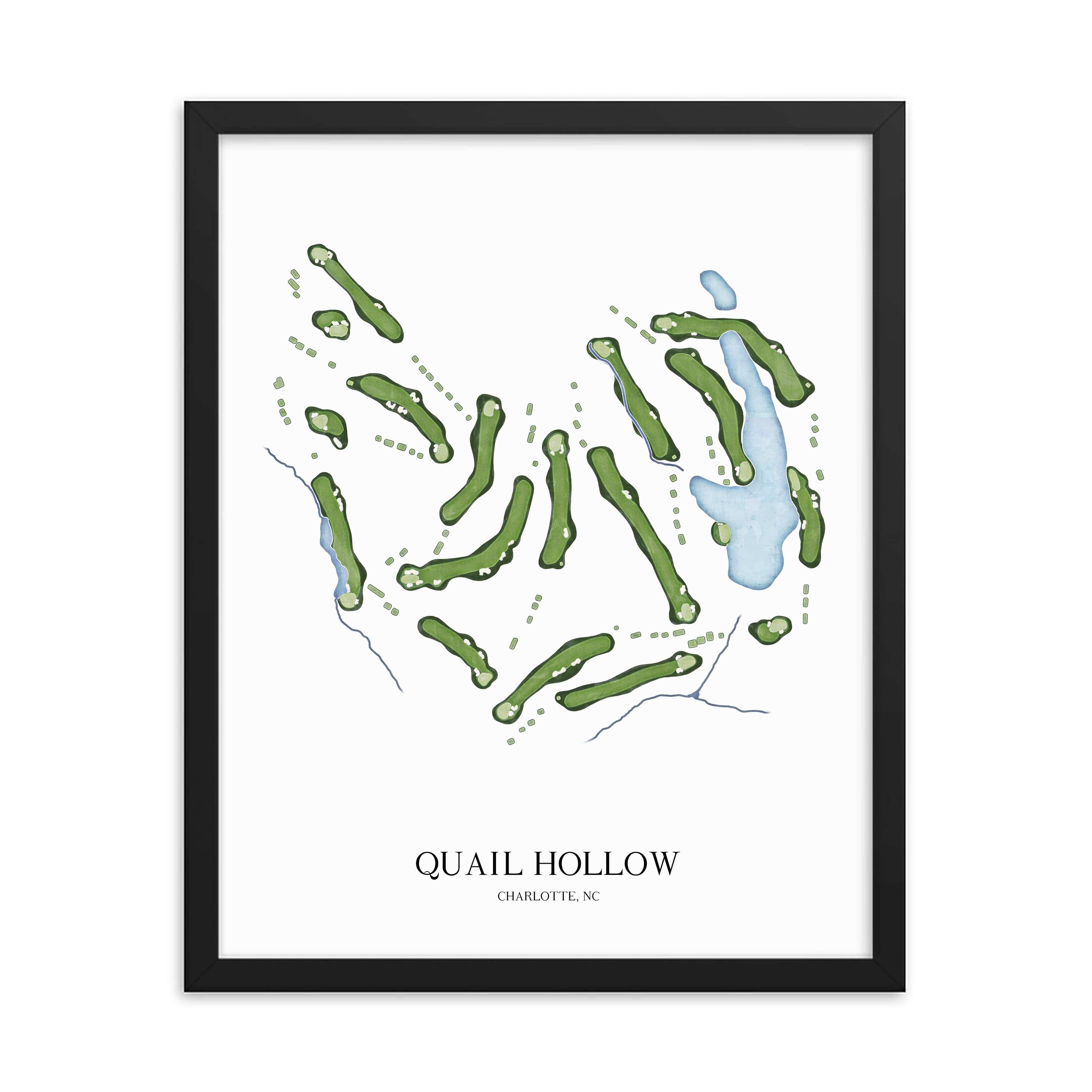 The 19th Hole Golf Shop - Golf Course Prints - Quail Hollow Golf Course Map Golf Map