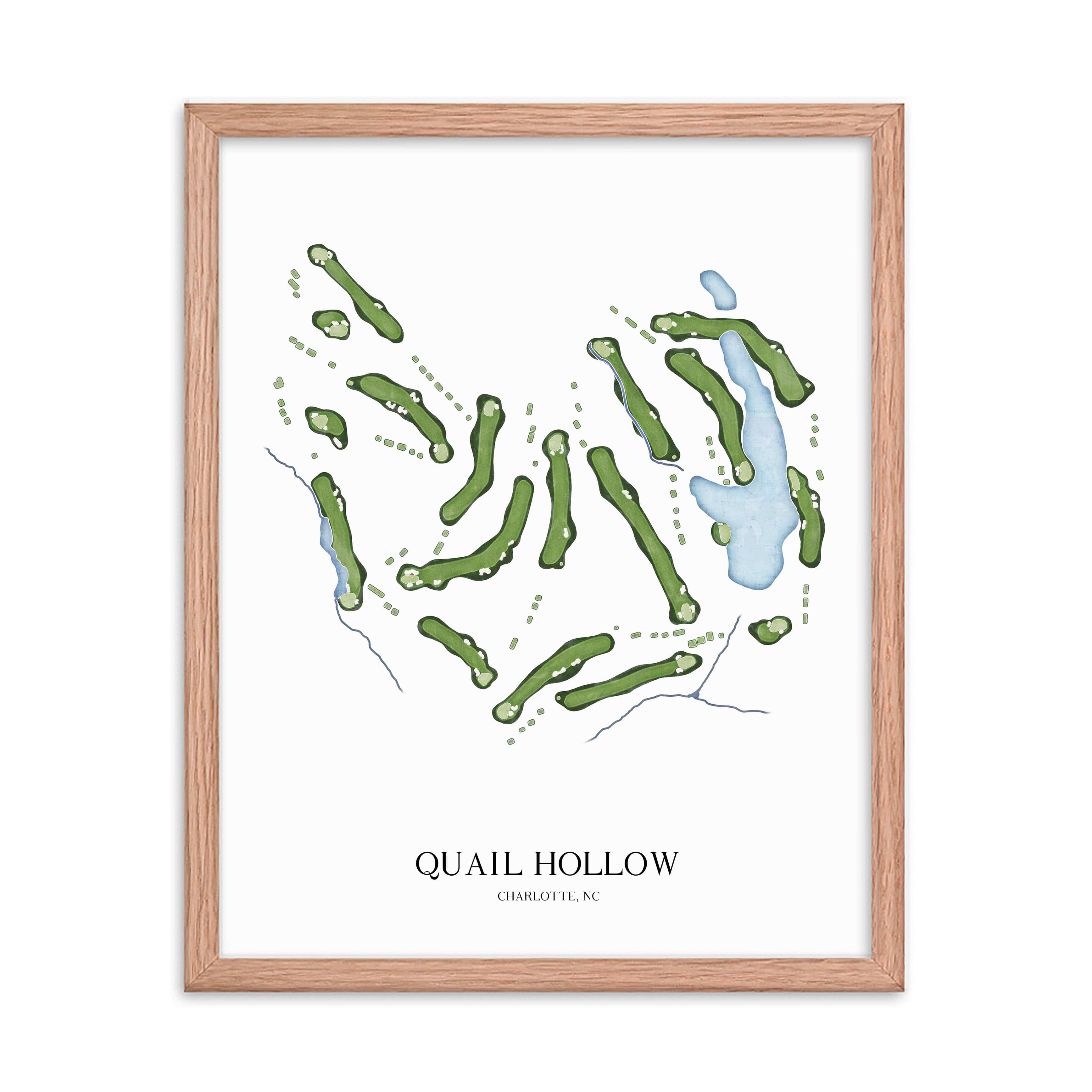 The 19th Hole Golf Shop - Golf Course Prints - Quail Hollow Golf Course Map Golf Map