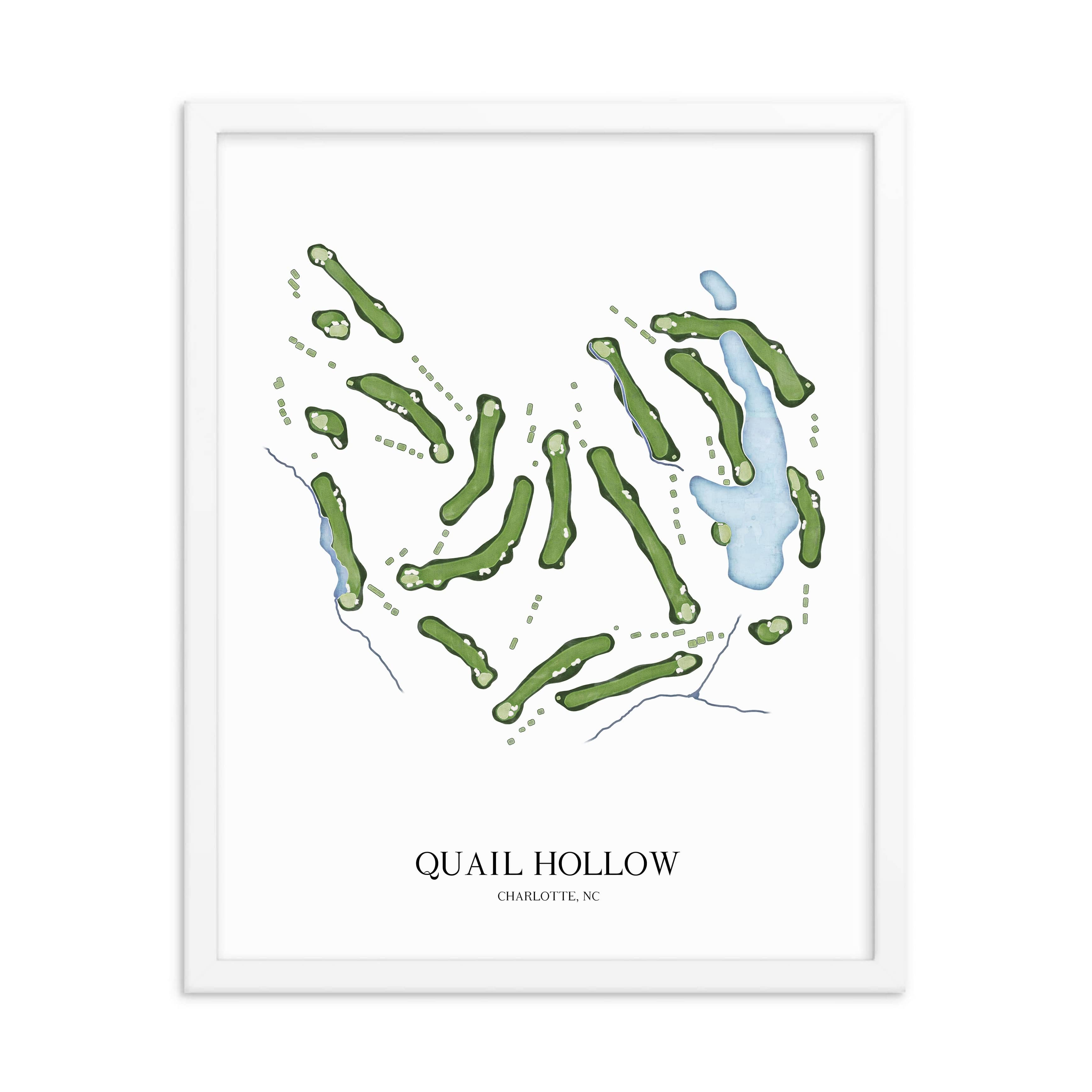 The 19th Hole Golf Shop - Golf Course Prints - Quail Hollow Golf Course Map Golf Map