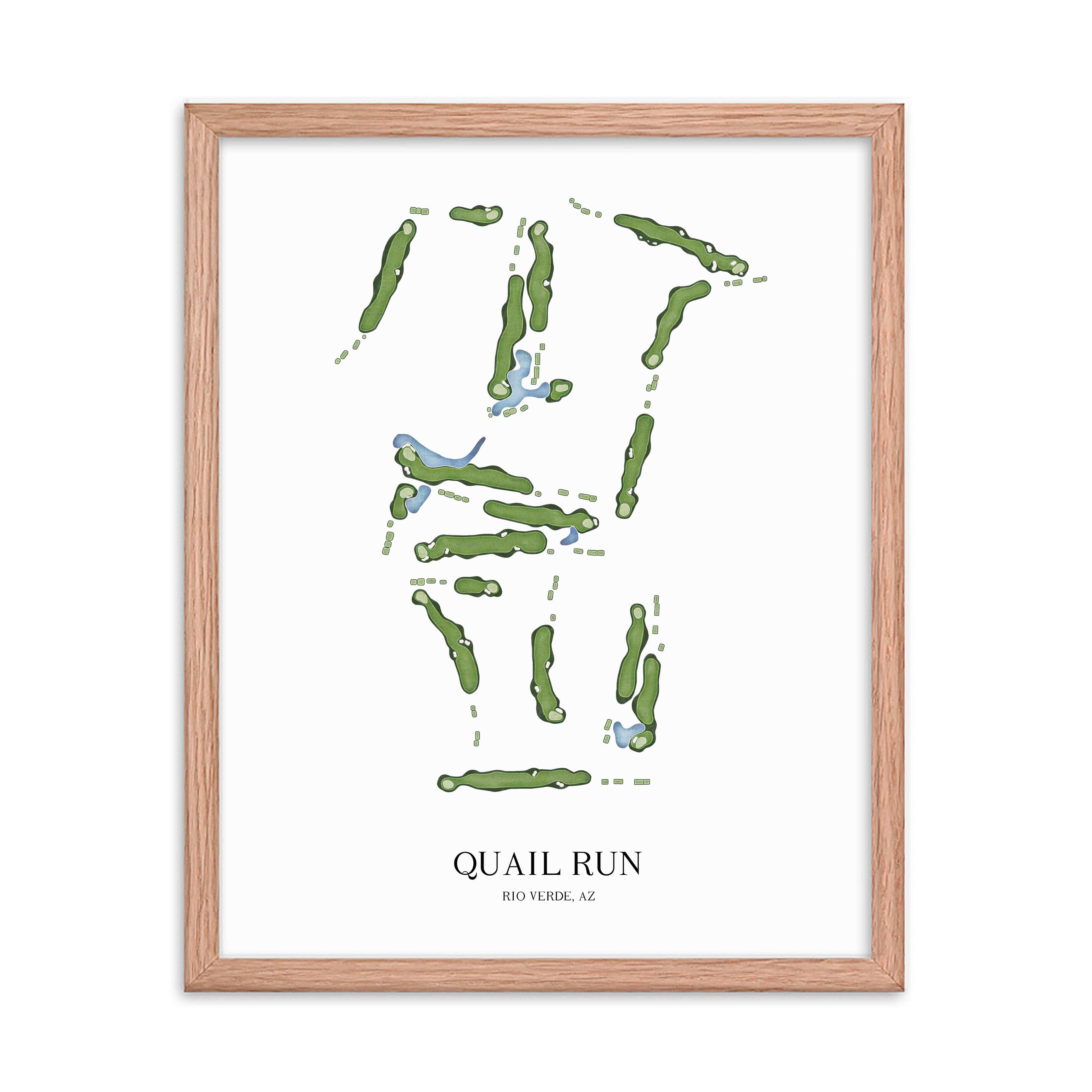 The 19th Hole Golf Shop - Golf Course Prints - Quail Run Golf Course Map Golf Map
