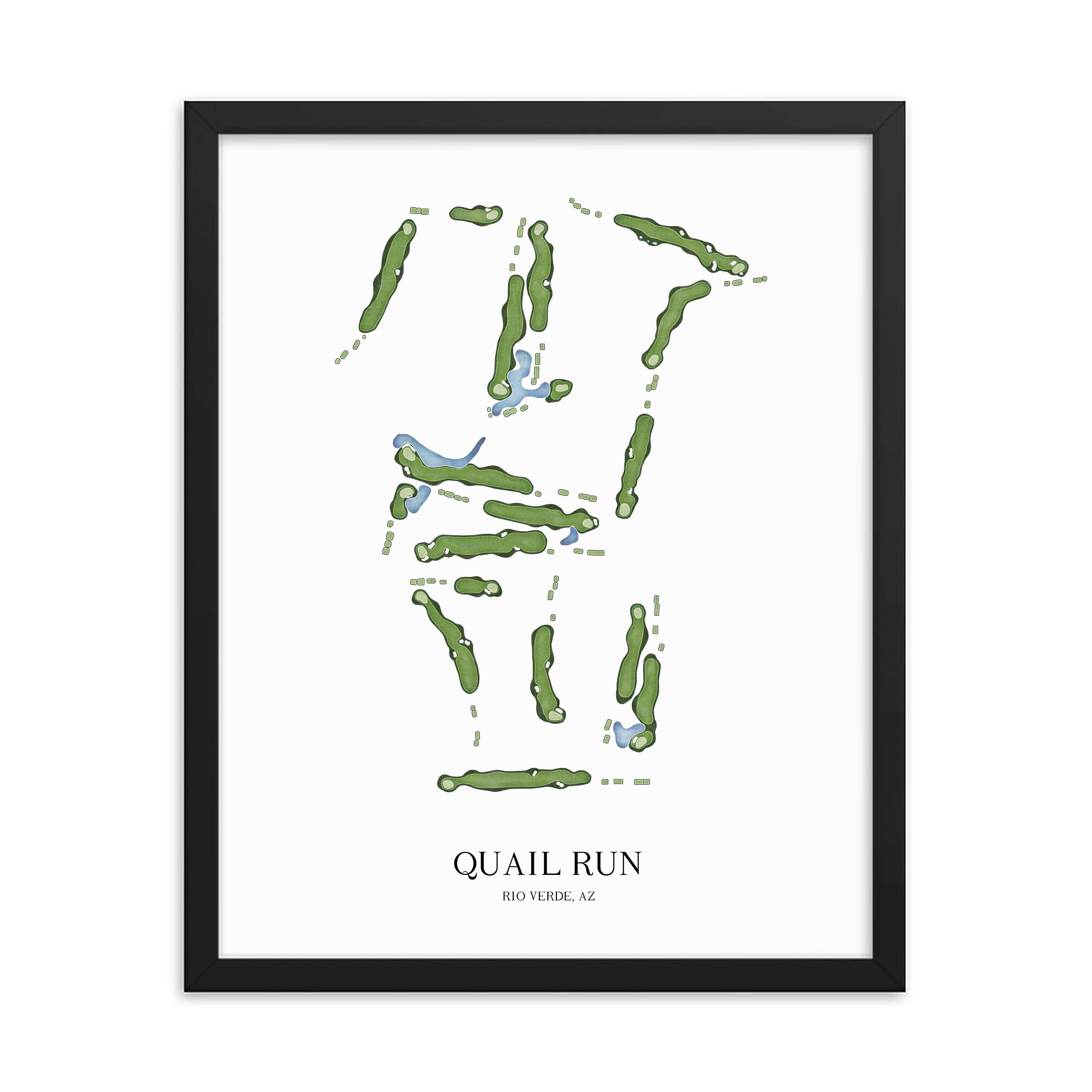 The 19th Hole Golf Shop - Golf Course Prints - Quail Run Golf Course Map Golf Map