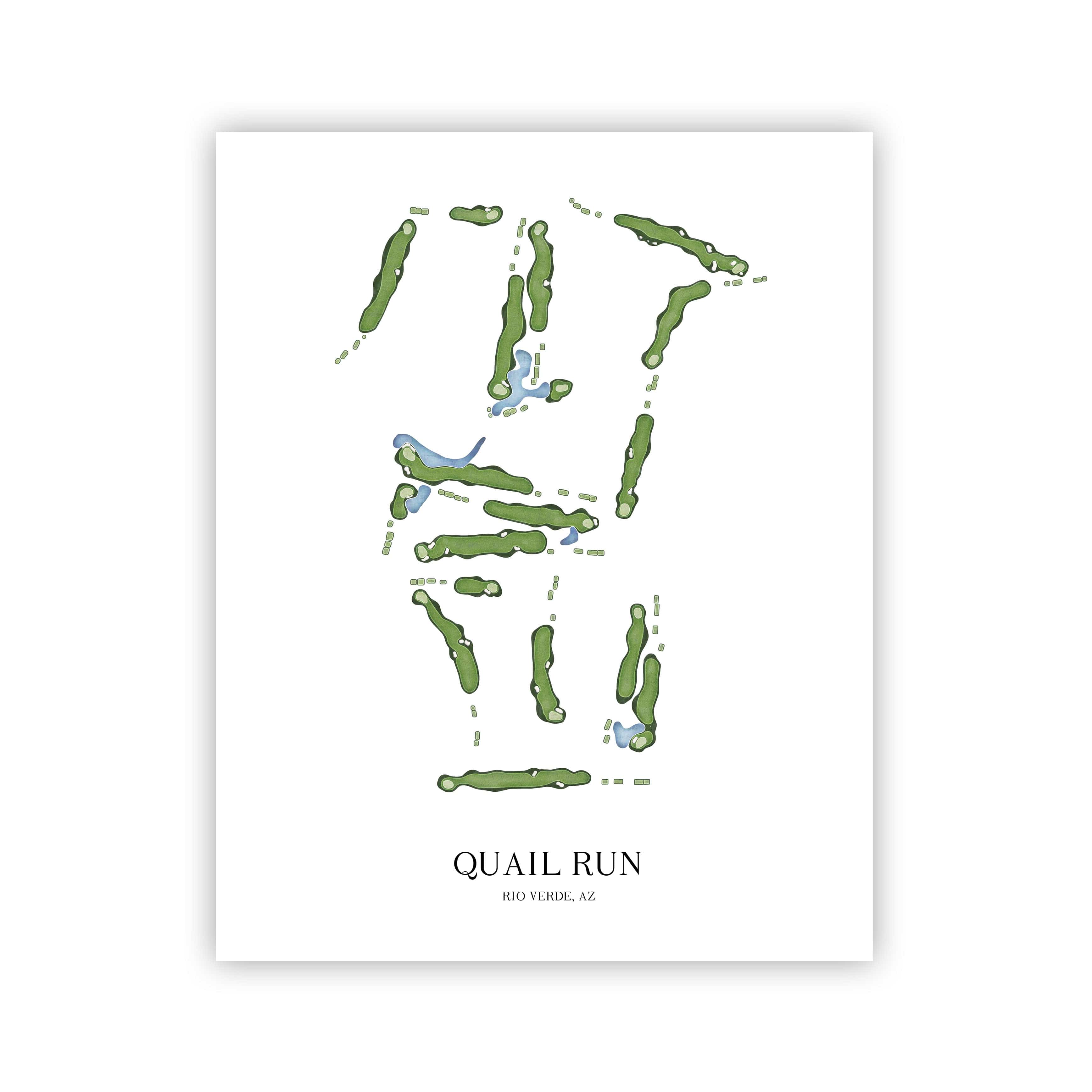 The 19th Hole Golf Shop - Golf Course Prints - Quail Run Golf Course Map Golf Map