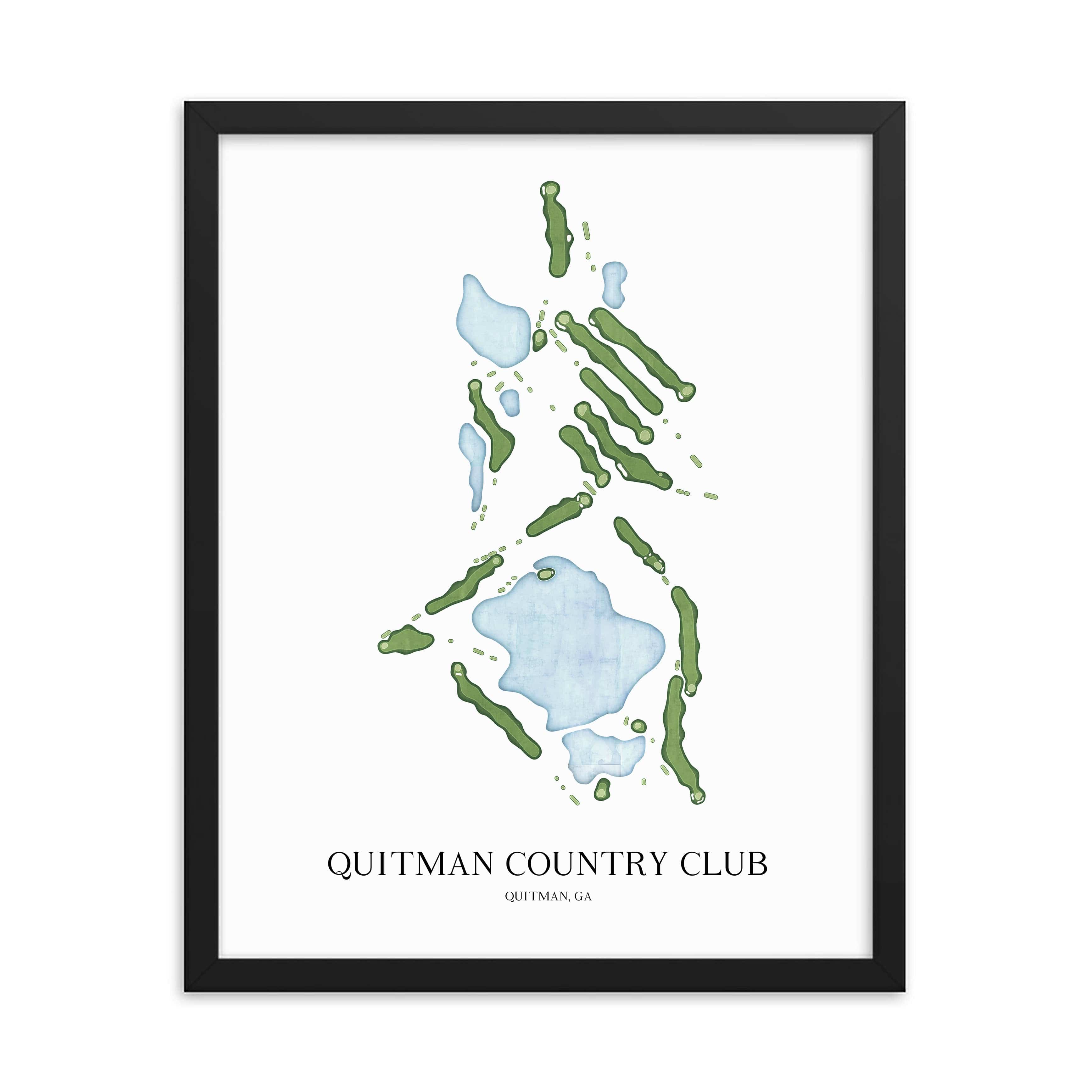 The 19th Hole Golf Shop - Golf Course Prints - Quitman Country Club Golf Course Map Golf Map