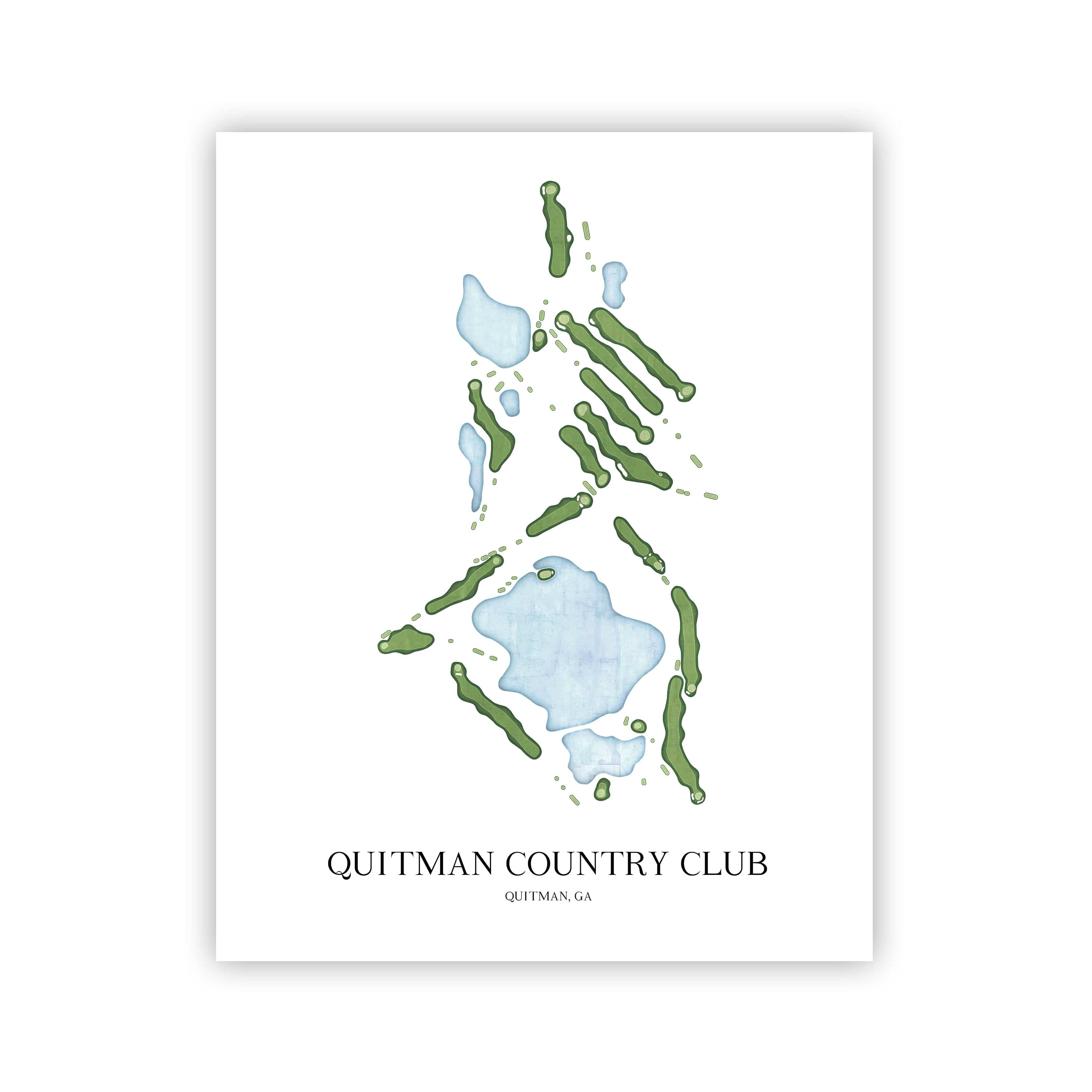 The 19th Hole Golf Shop - Golf Course Prints - Quitman Country Club Golf Course Map Golf Map
