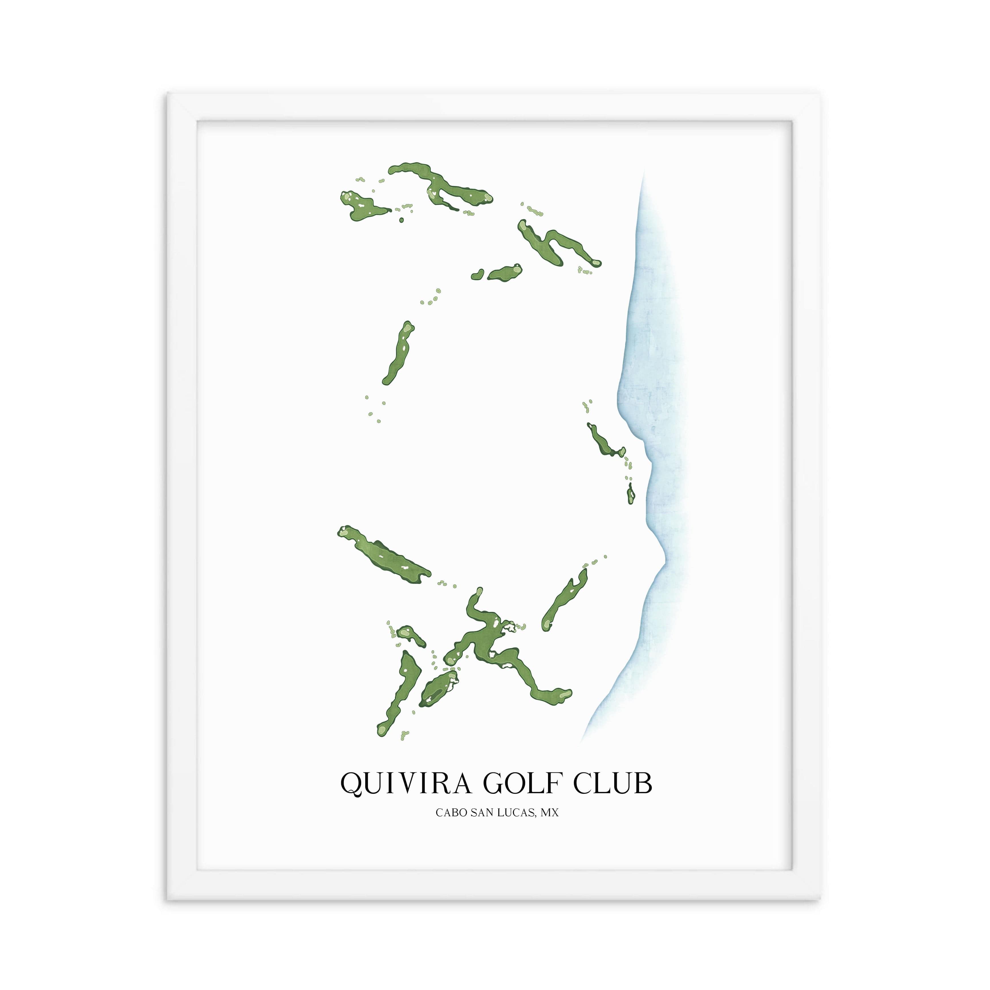The 19th Hole Golf Shop - Golf Course Prints - Quivira Golf Club - Cabo San Lucas Golf Course Map Golf Map