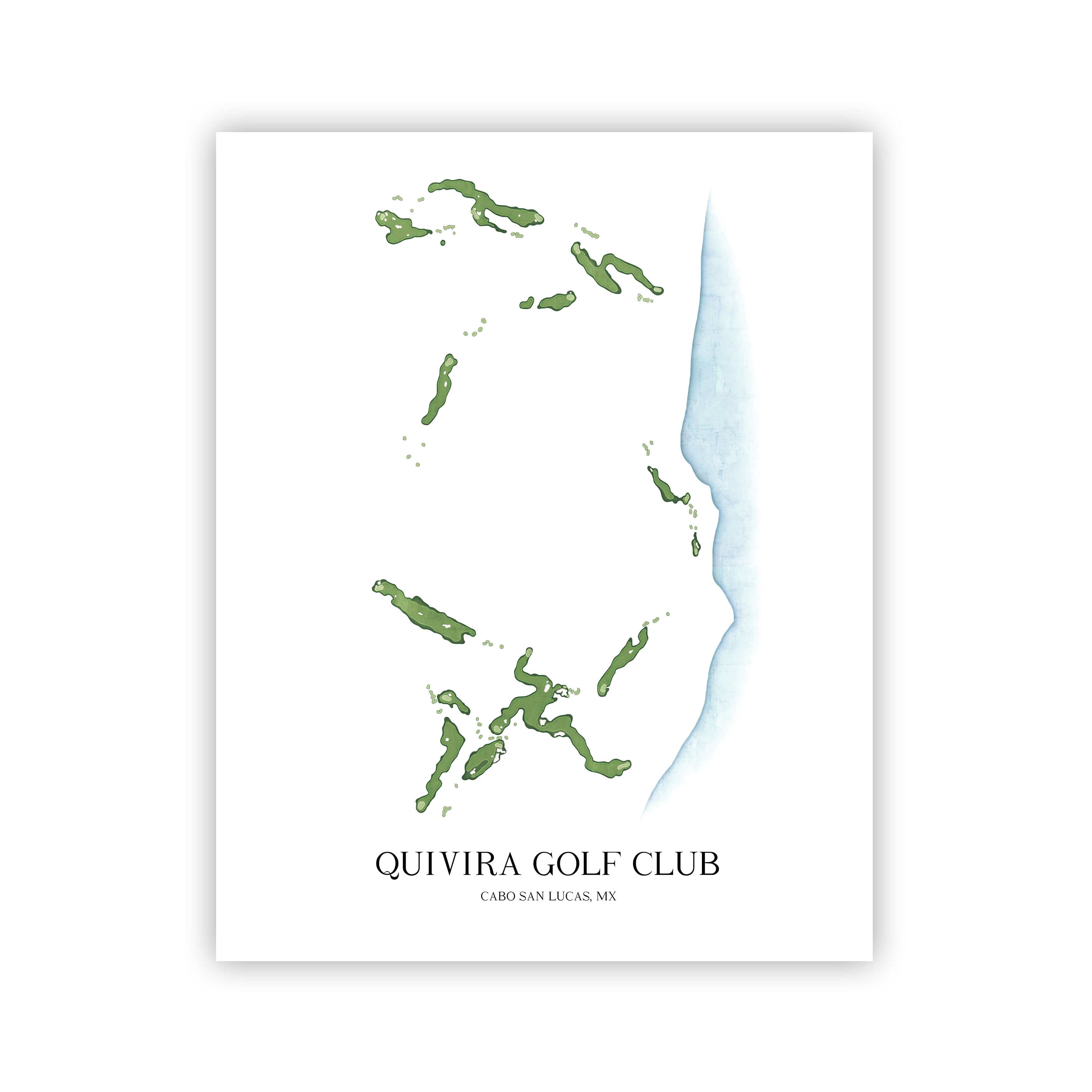 The 19th Hole Golf Shop - Golf Course Prints - Quivira Golf Club - Cabo San Lucas Golf Course Map Golf Map