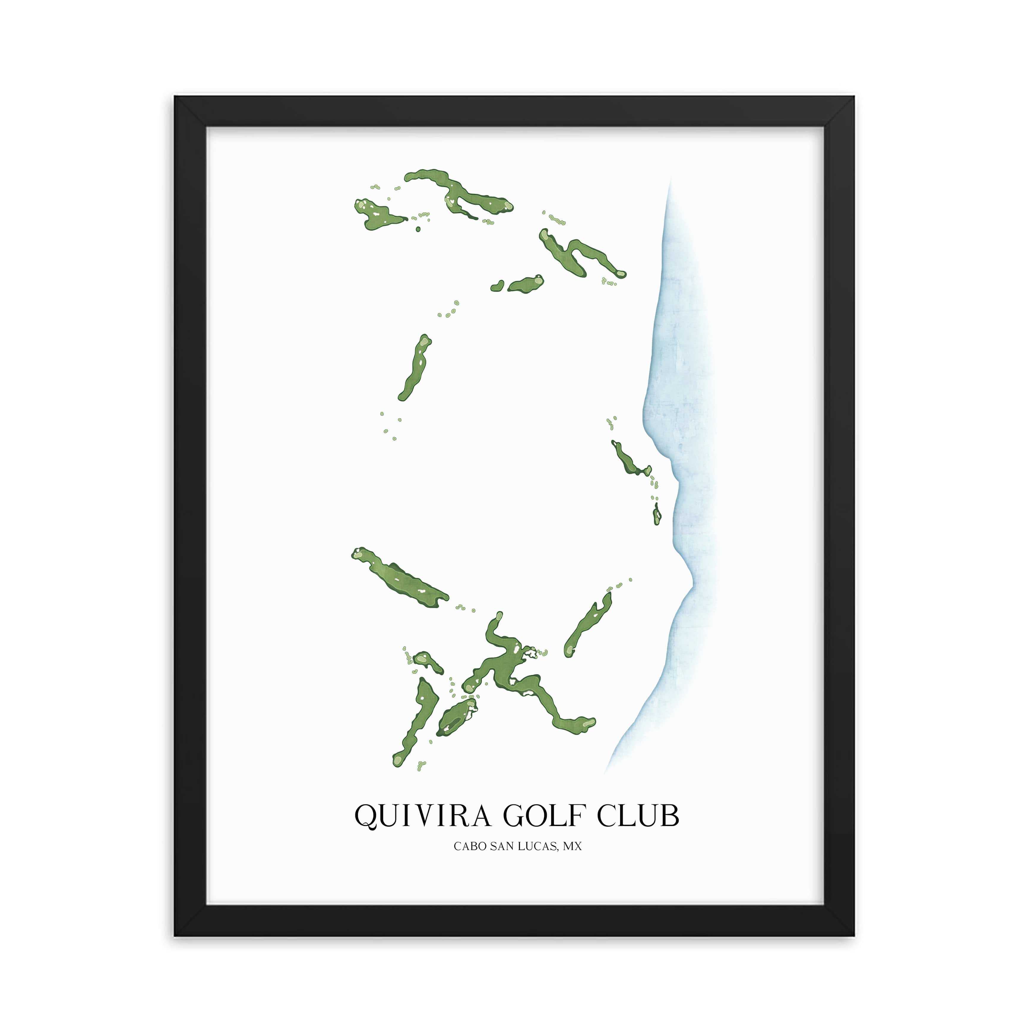 The 19th Hole Golf Shop - Golf Course Prints - Quivira Golf Club - Cabo San Lucas Golf Course Map Golf Map