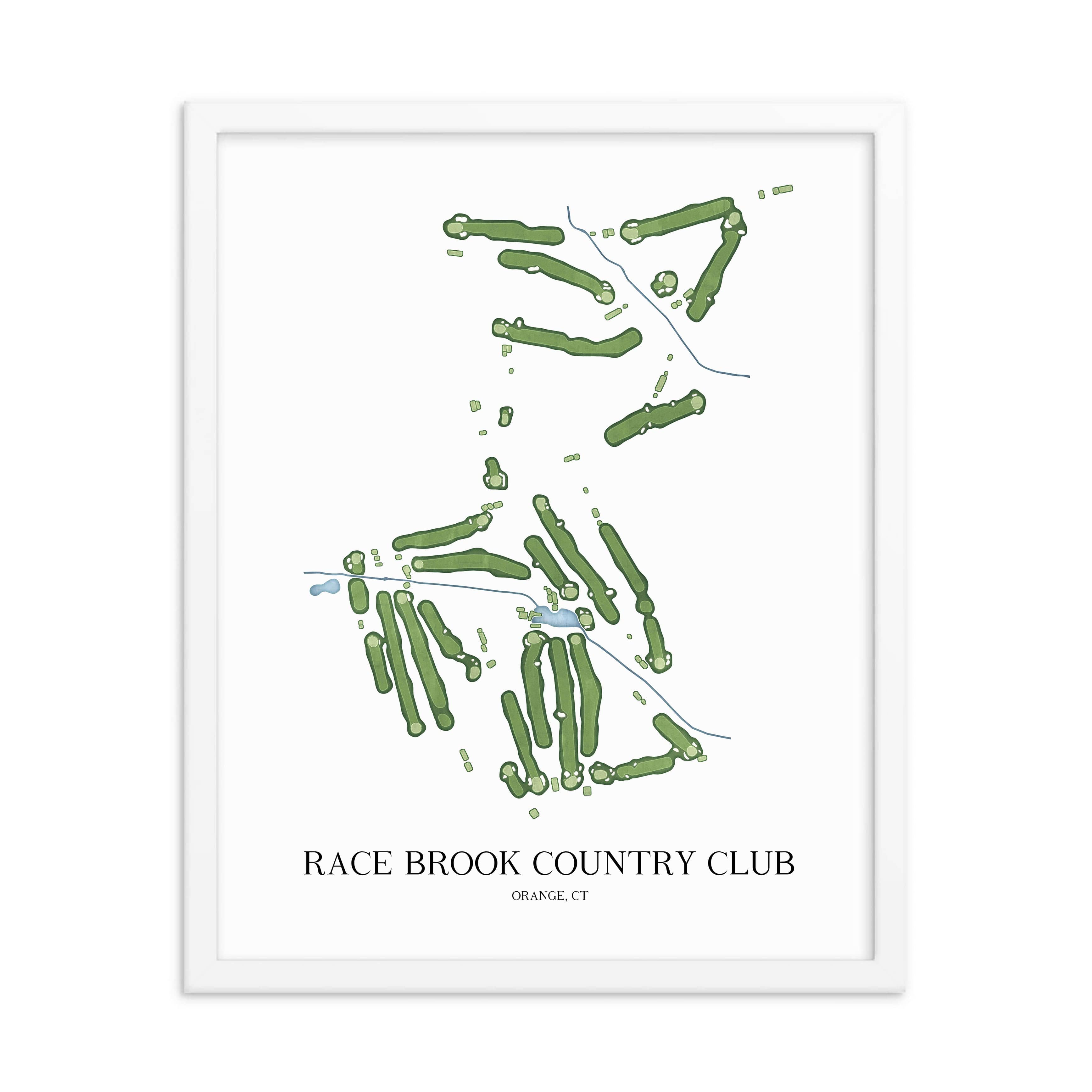 The 19th Hole Golf Shop - Golf Course Prints - Race Brook Country Club Golf Course Map Golf Map