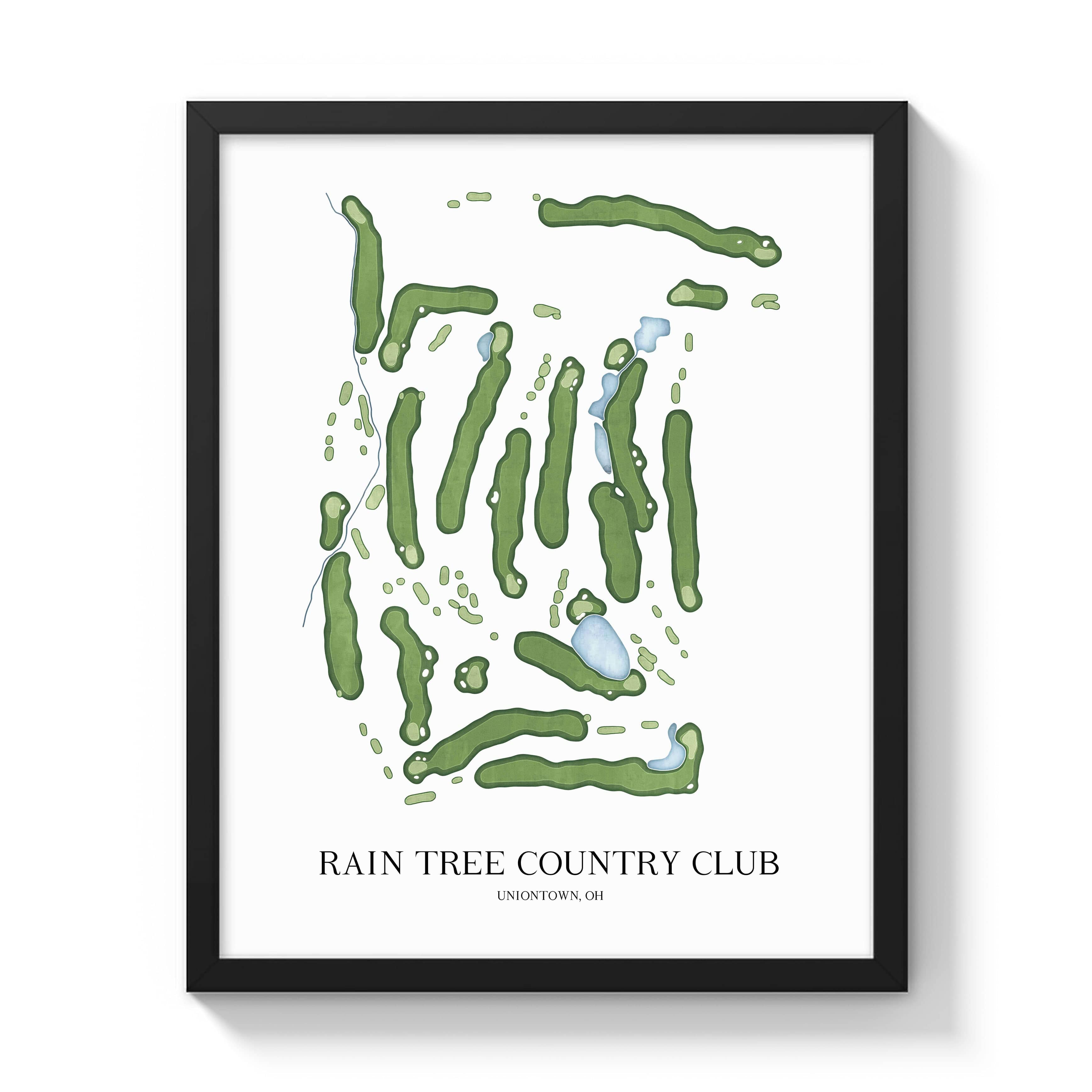 The 19th Hole Golf Shop - Golf Course Prints - Rain Tree Country Club Golf Course Map Golf Map