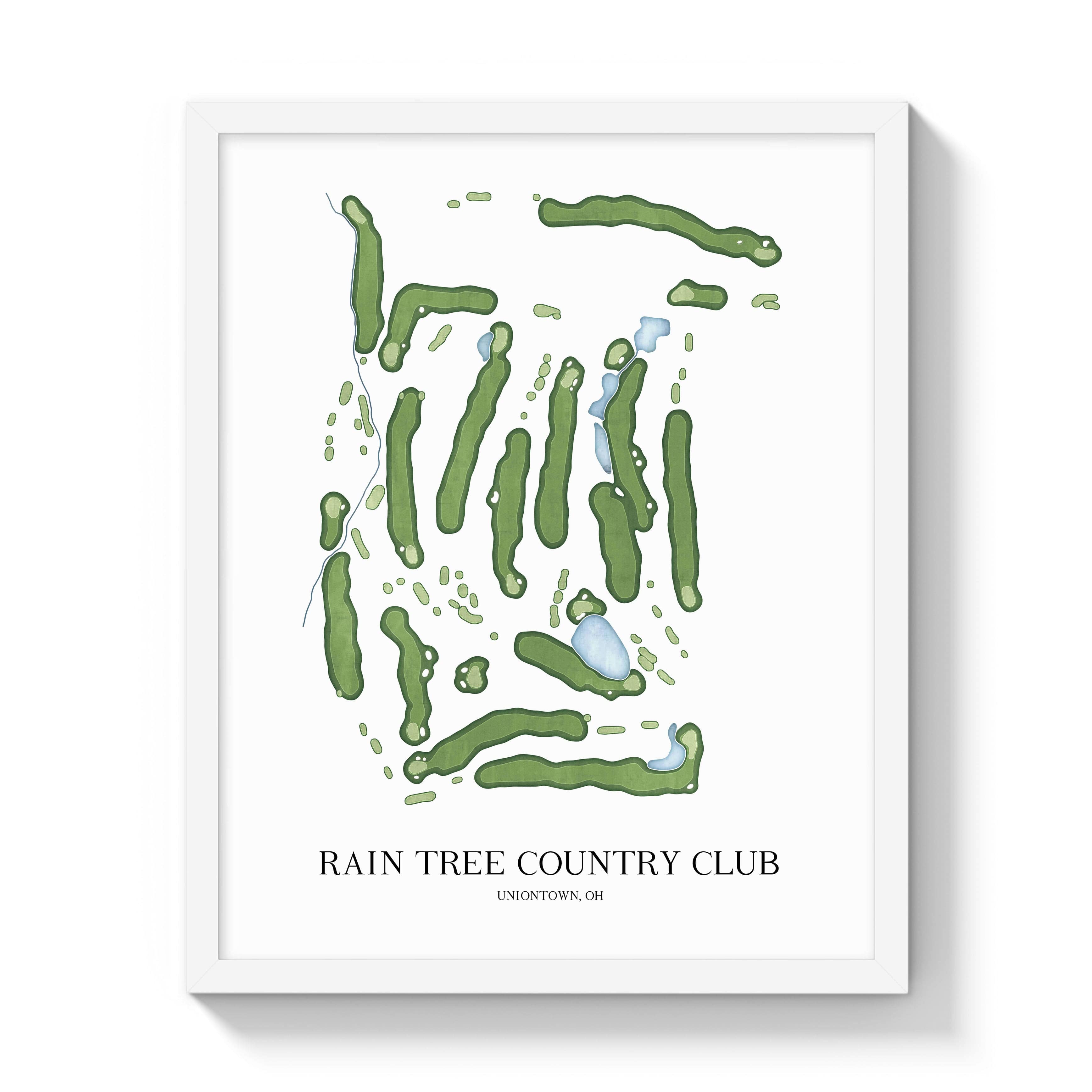 The 19th Hole Golf Shop - Golf Course Prints - Rain Tree Country Club Golf Course Map Golf Map
