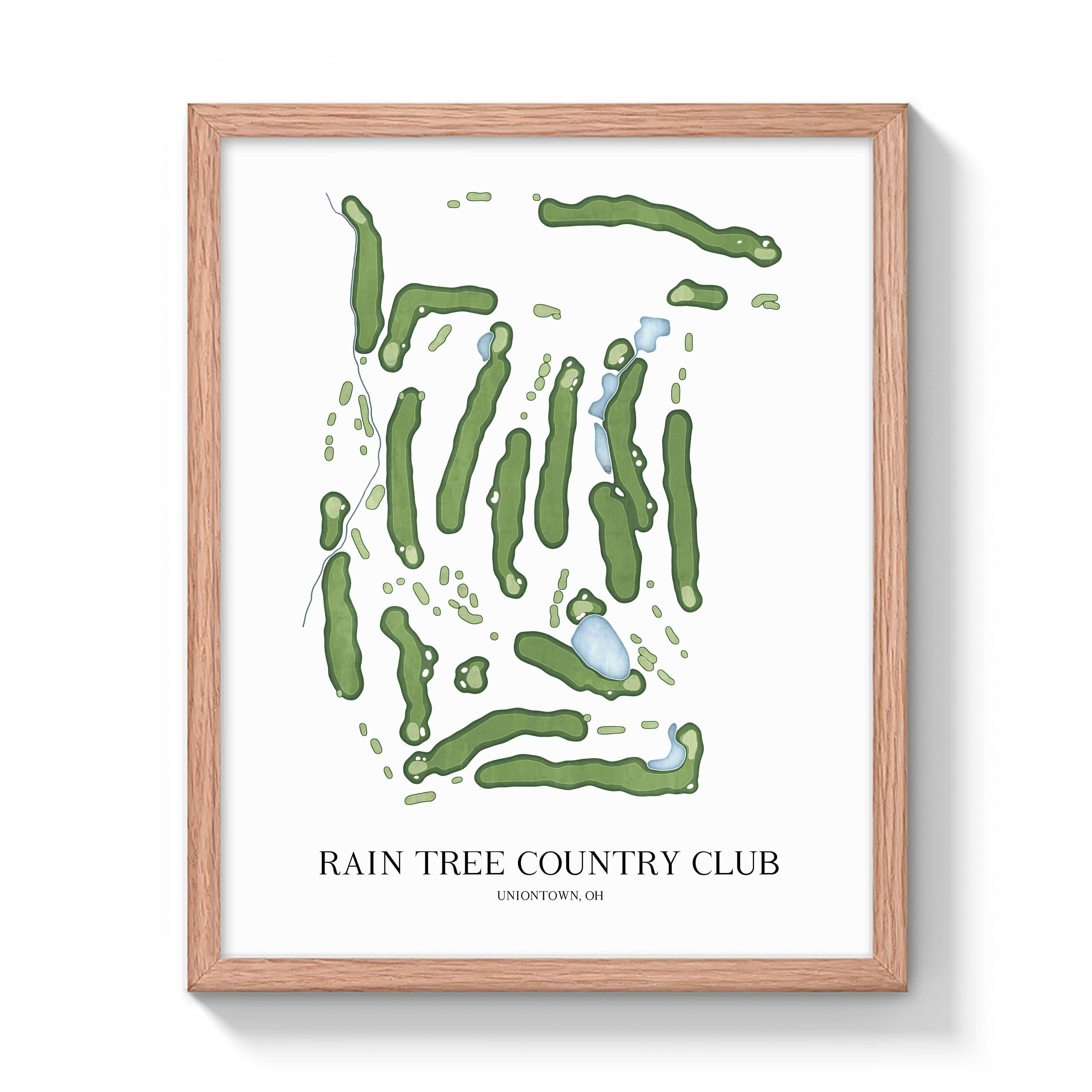 The 19th Hole Golf Shop - Golf Course Prints - Rain Tree Country Club Golf Course Map Golf Map