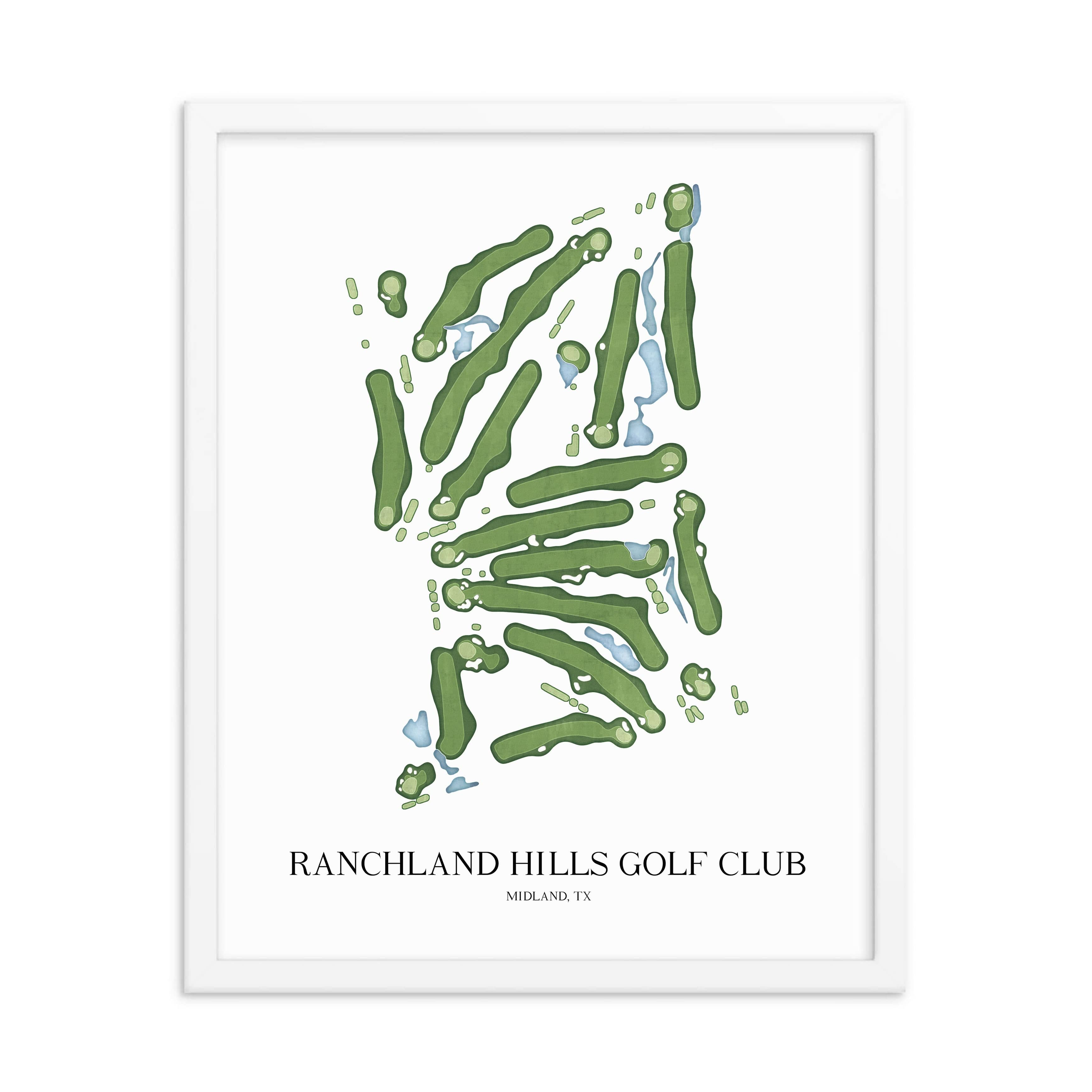 The 19th Hole Golf Shop - Golf Course Prints - Ranchland Hills Golf Club Golf Course Map Golf Map