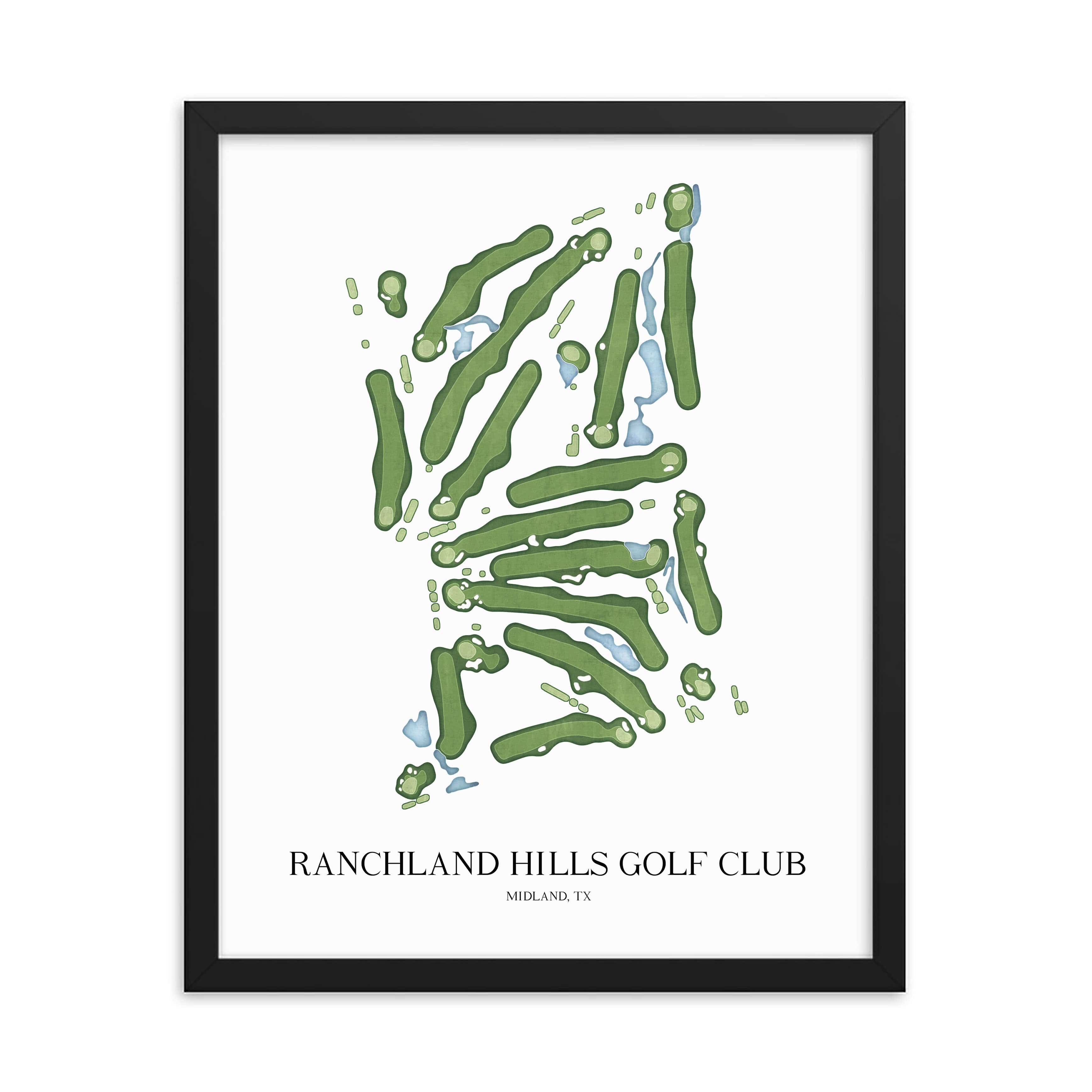 The 19th Hole Golf Shop - Golf Course Prints - Ranchland Hills Golf Club Golf Course Map Golf Map