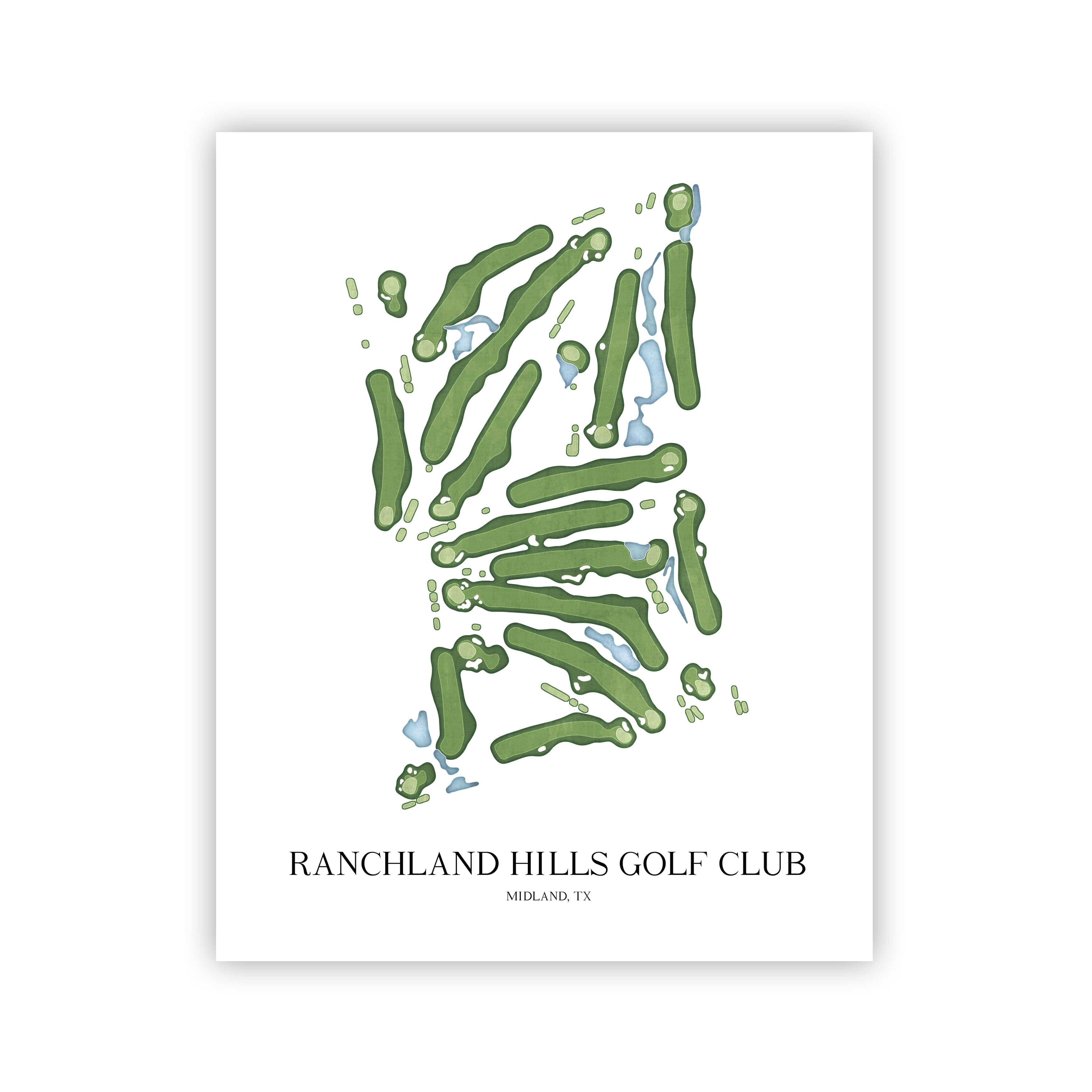 The 19th Hole Golf Shop - Golf Course Prints - Ranchland Hills Golf Club Golf Course Map Golf Map