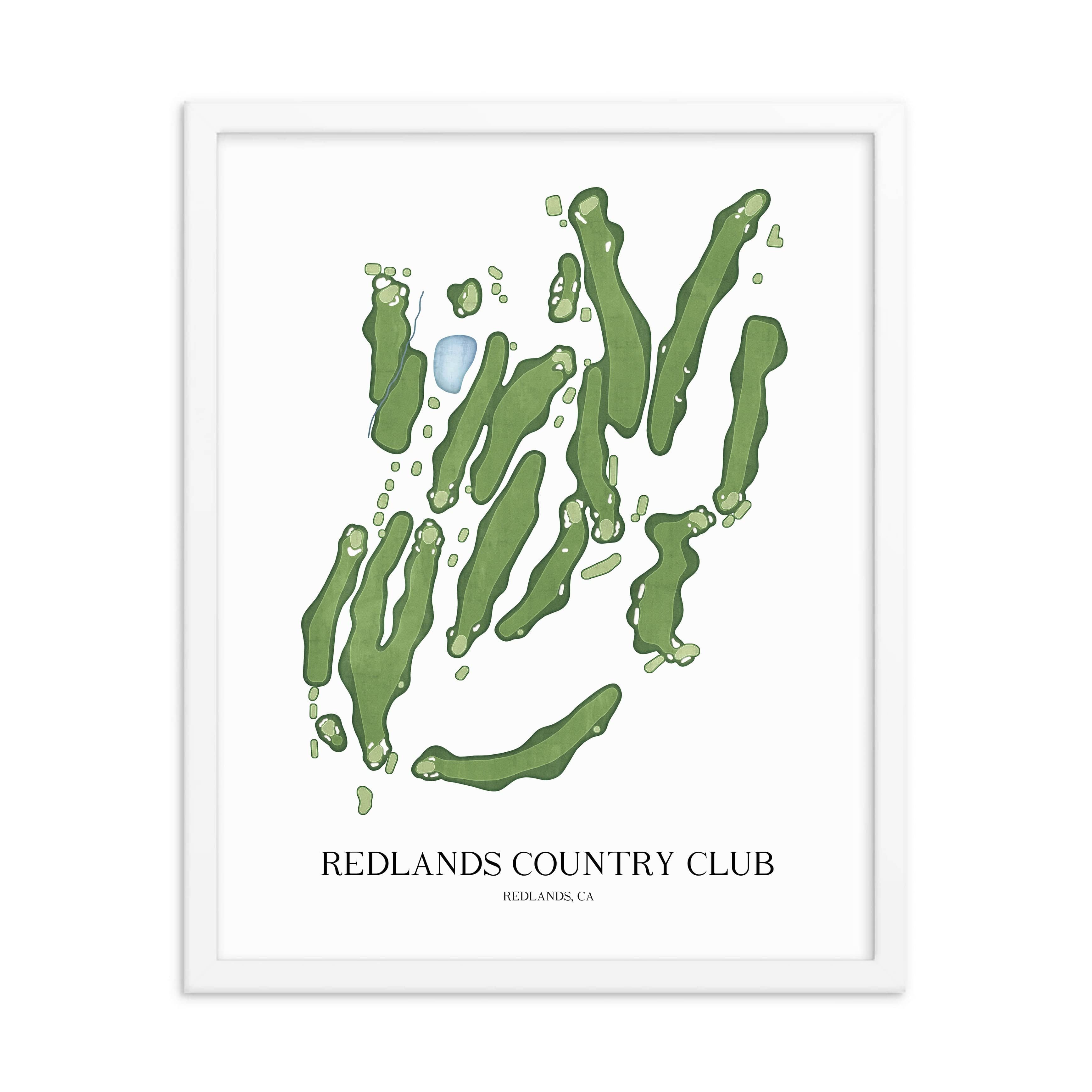 The 19th Hole Golf Shop - Golf Course Prints - Redlands Country Club Golf Course Map Golf Map