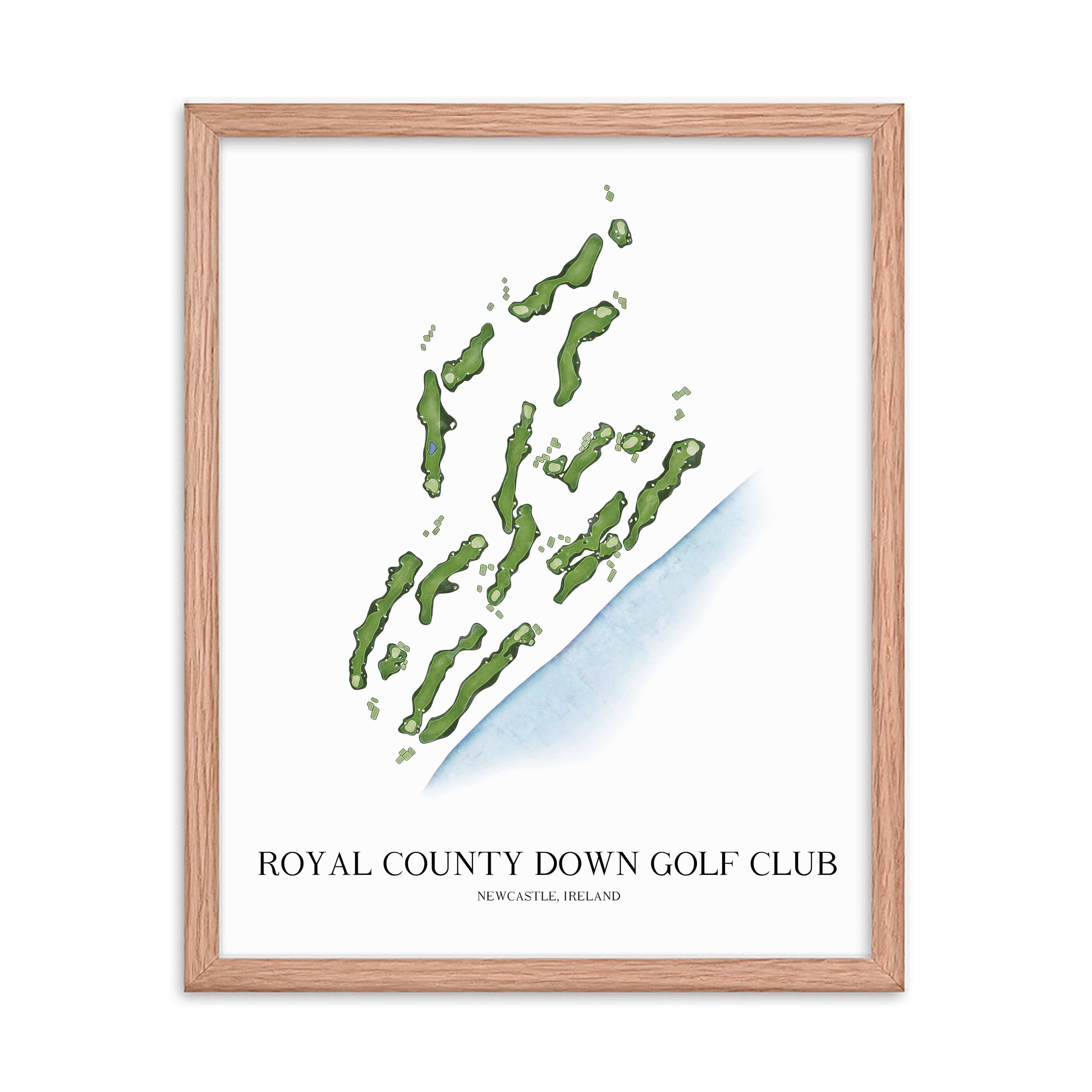 The 19th Hole Golf Shop - Golf Course Prints - Royal County Down Golf Club Golf Course Map Golf Map