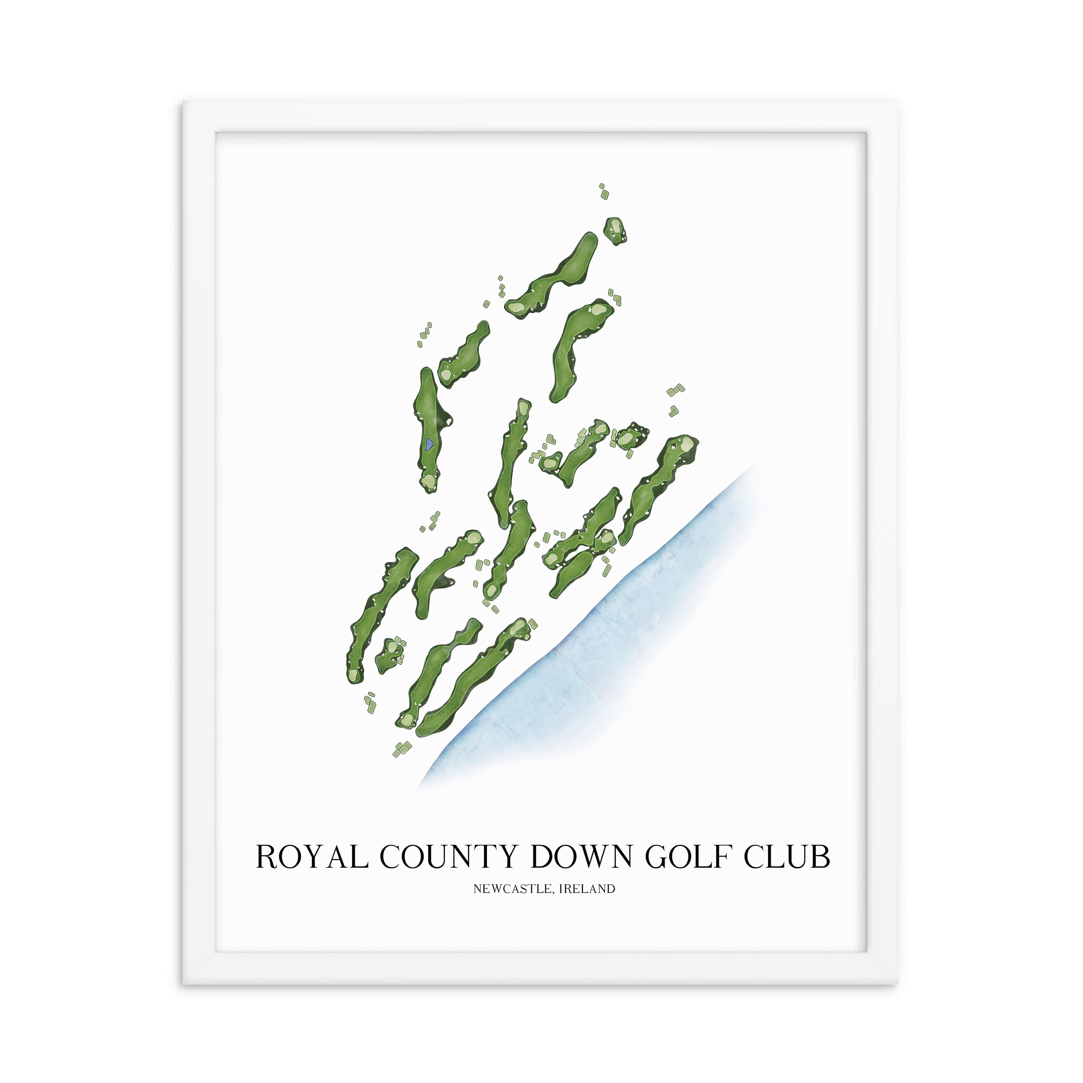 The 19th Hole Golf Shop - Golf Course Prints - Royal County Down Golf Club Golf Course Map Golf Map