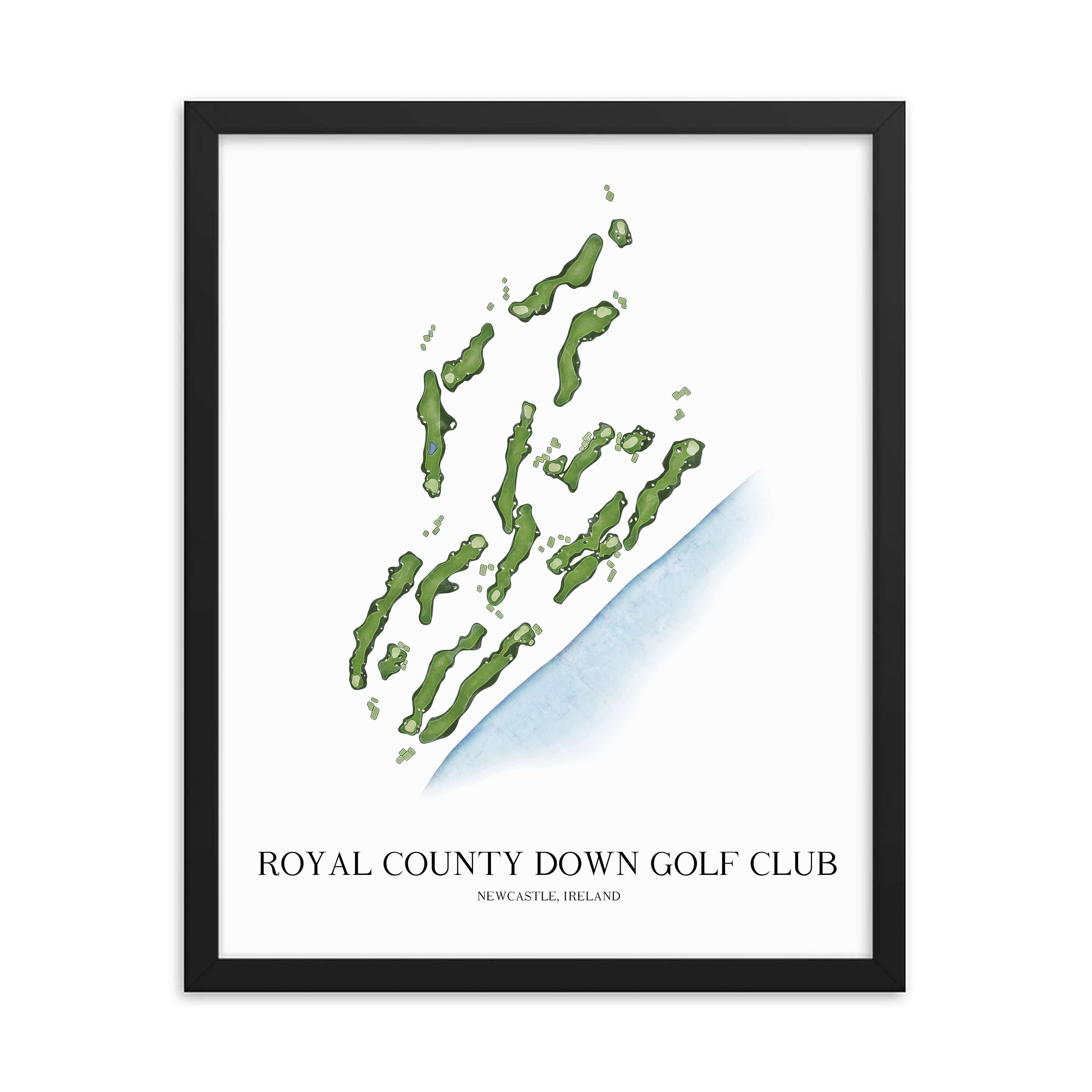 The 19th Hole Golf Shop - Golf Course Prints - Royal County Down Golf Club Golf Course Map Golf Map